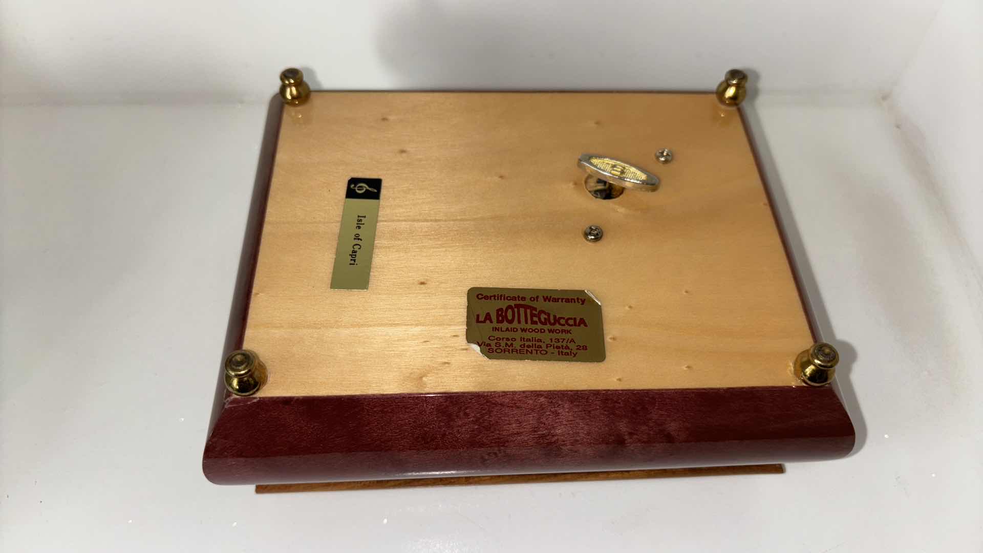 Photo 1 of LA BOTTEGUCCIA INLAID WOOD WORK JEWELRY/MUSIC BOX FROM SORRENTO ITALY 5.15 X 6.75” H3”