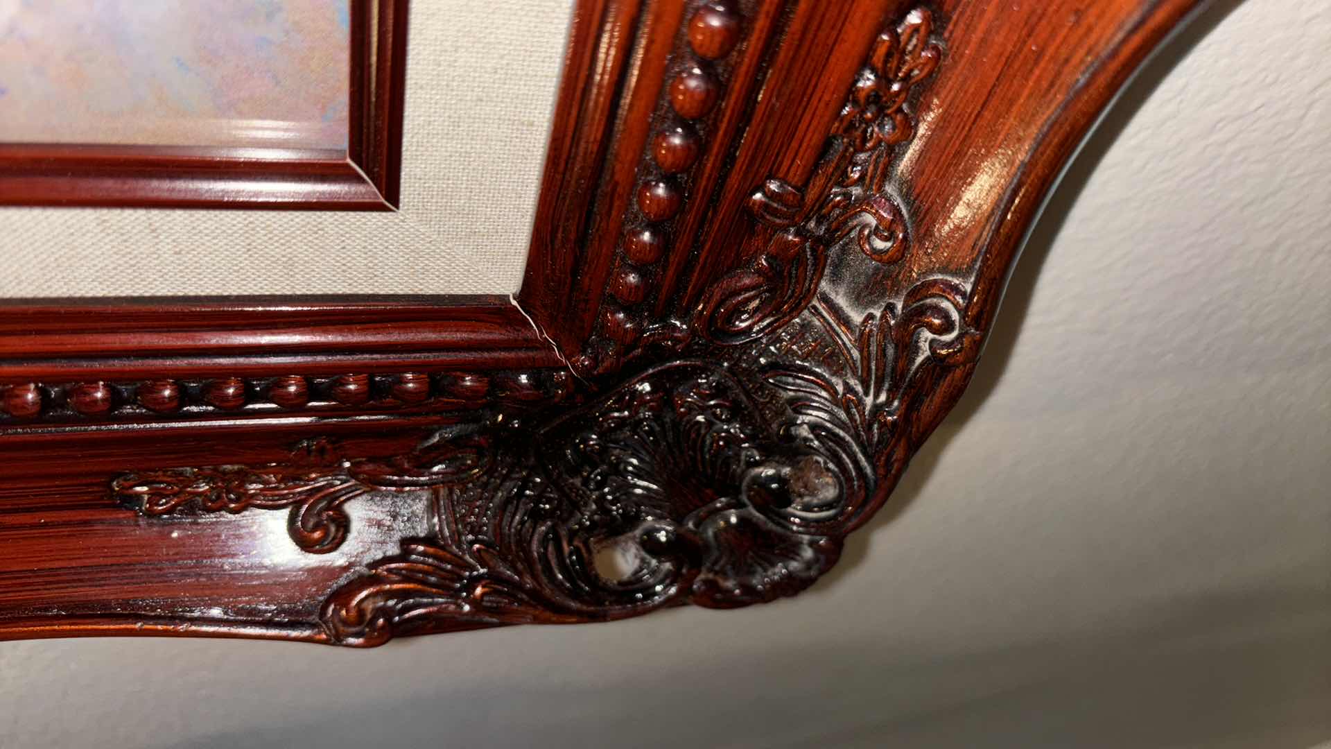 Photo 1 of “PEACEFUL MOMENT” MAHOGANY WOOD FRAMED ART BY RICHARD JUDSON ZOLAN 1.75” X 20.25” H24.25”