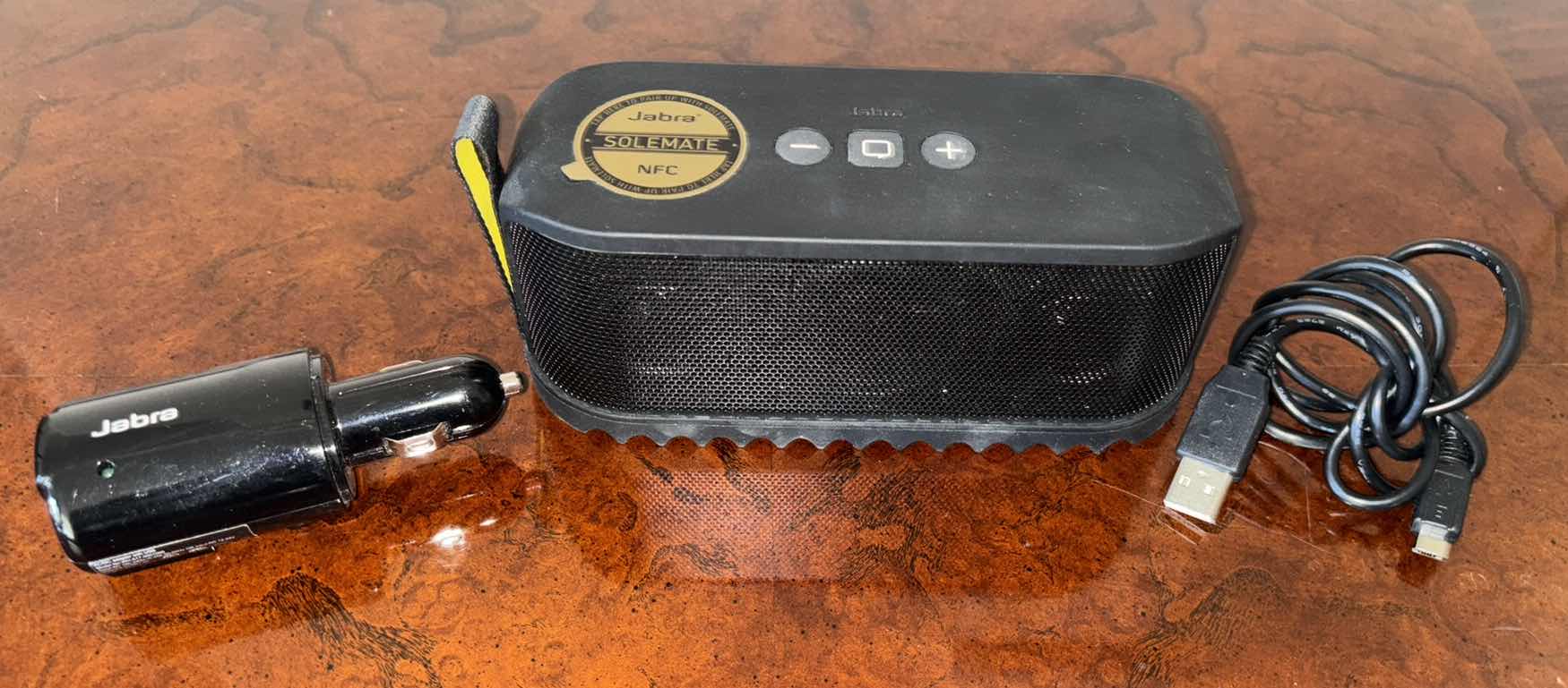 Photo 1 of JABRA ‘SOLEMATE’ BLUETOOTH SPEAKER W USB CORD & AC/DC ADAPTER W USB CAR CHARGER