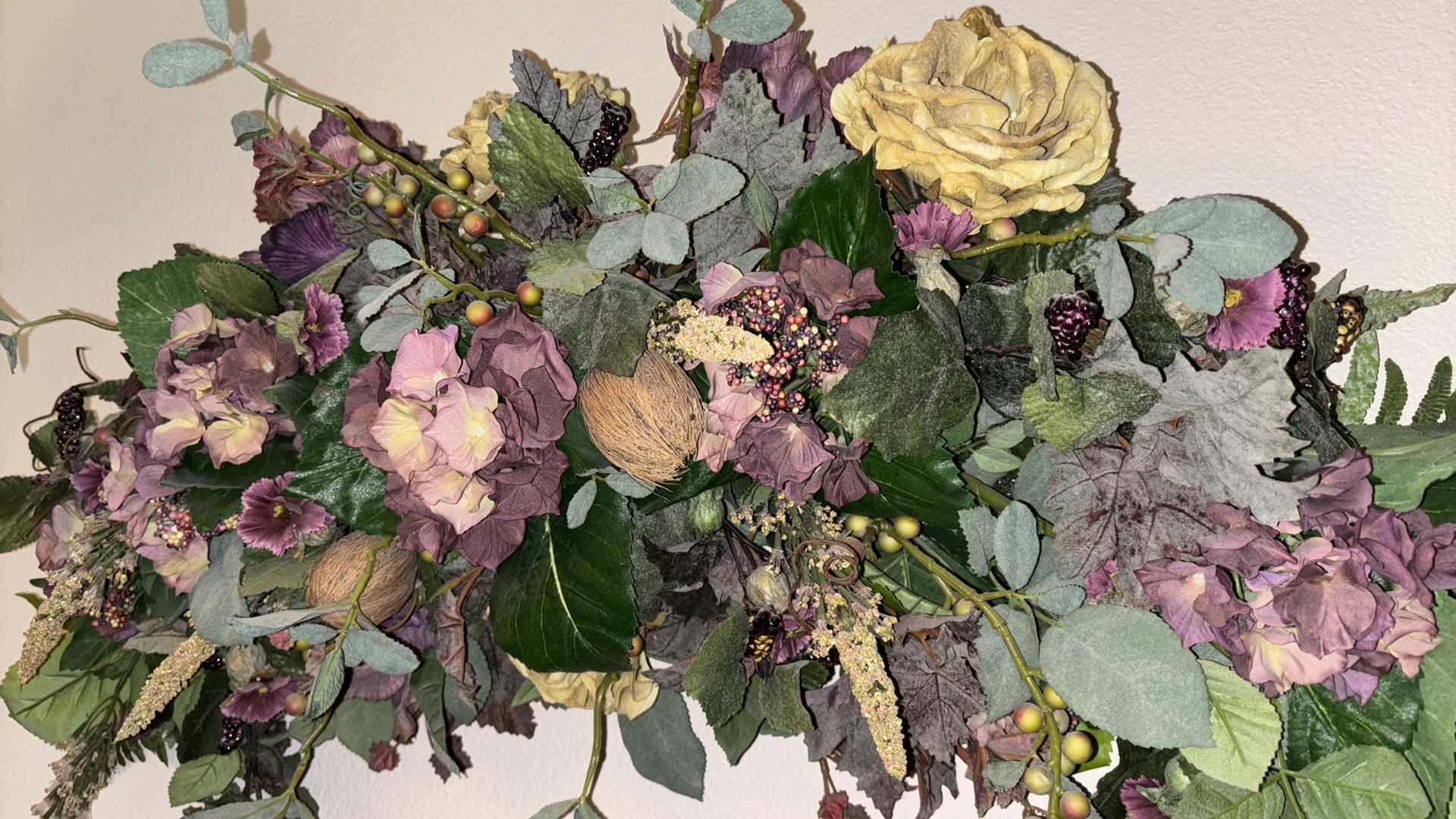 Photo 1 of DECORATIVE HANGING FLORAL SWAG 17” X 34”