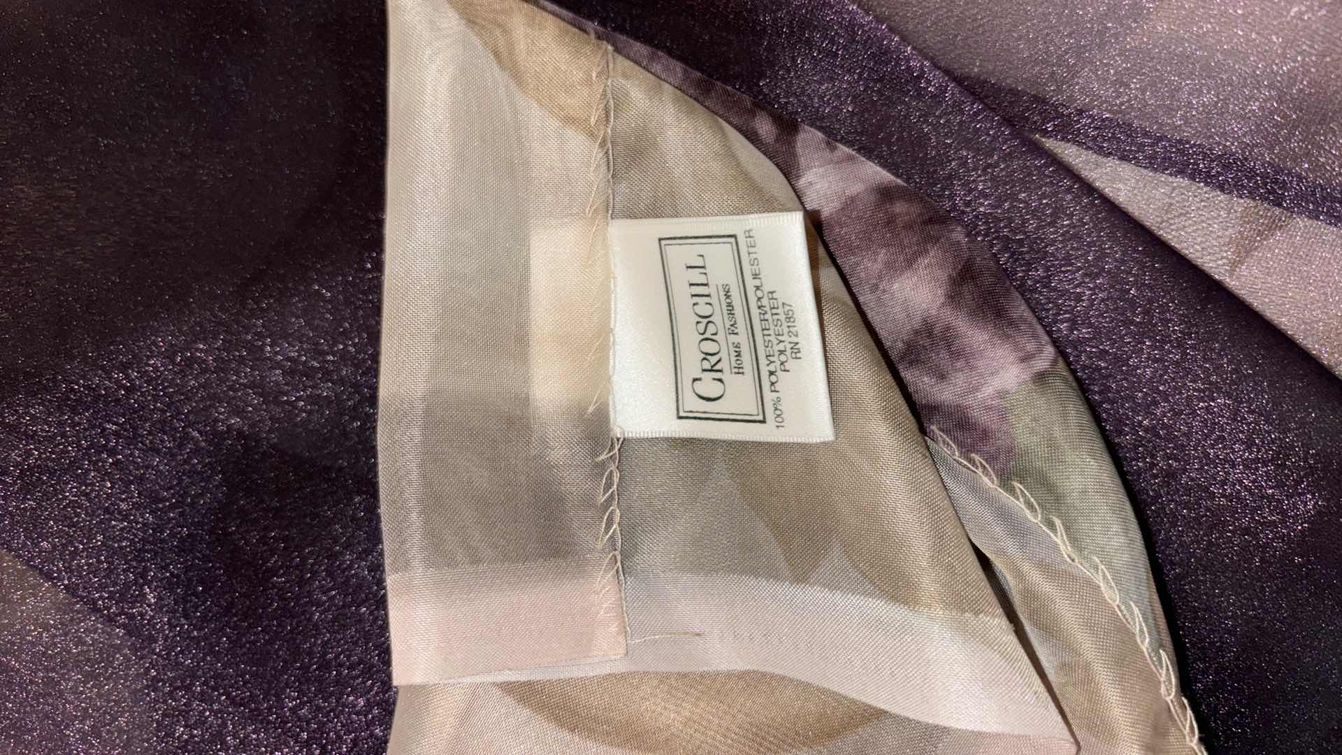 Photo 1 of CROSCILL CLASSICS SHEER SCARF VALANCE & PLUM CURTAIN WINDOW TREATMENT DRAPING  (2 PCS, MEASUREMENTS IN NOTES)