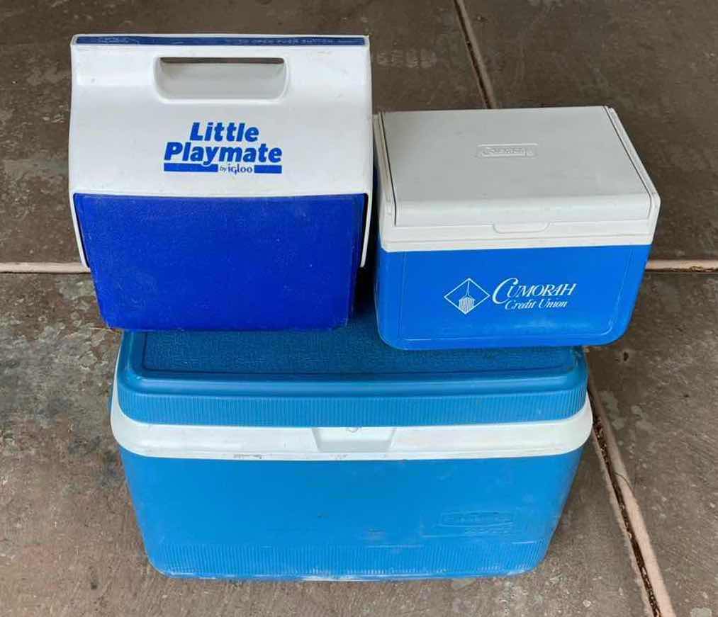 Photo 1 of RUBBERMAID, IGLOO & COLEMAN COOLERS (3)