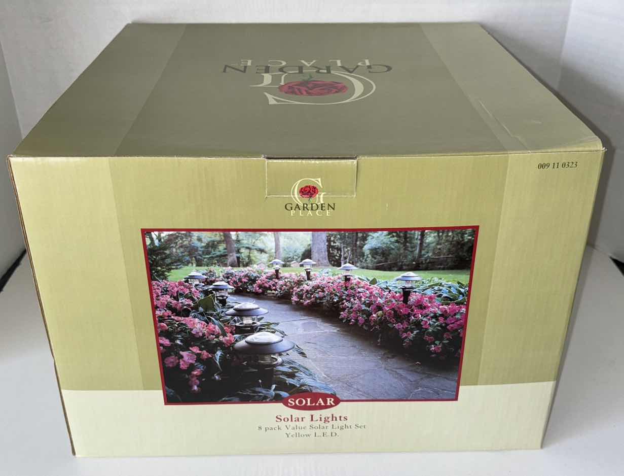 Photo 1 of NEW GARDEN PLACE SOLAR LIGHTS, 8-PACK VALUE SOLAR LIGHT SET (YELLOW LED)