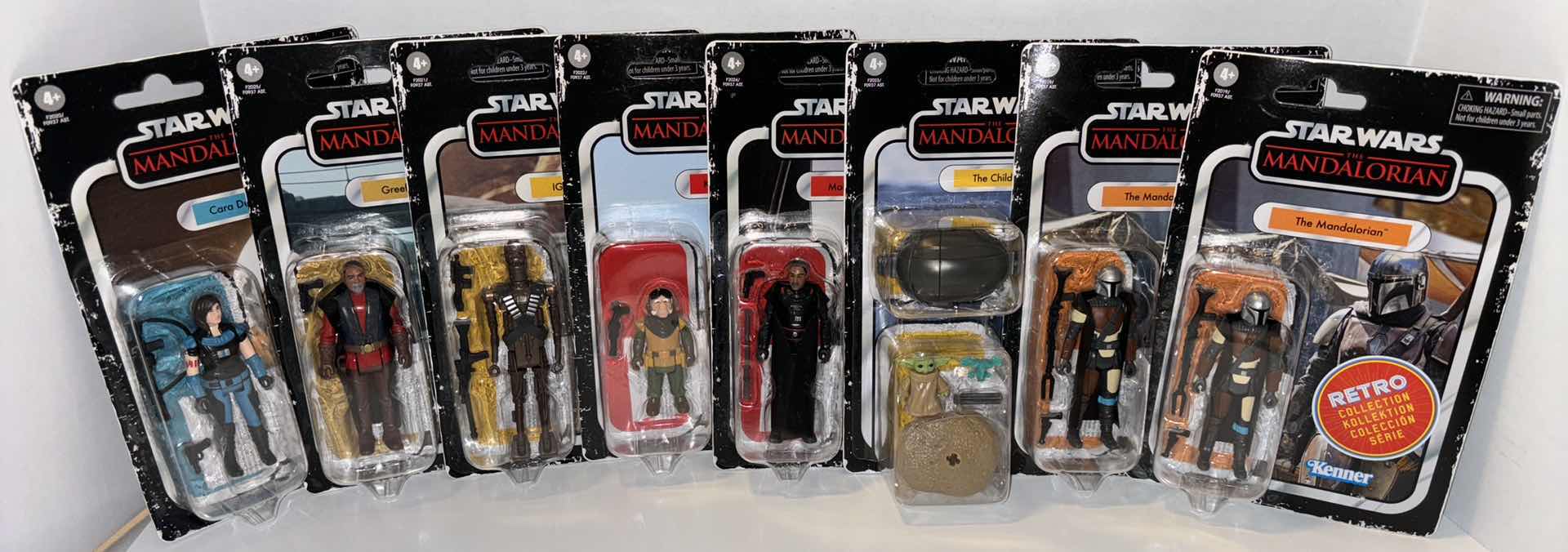 Photo 1 of NEW 8-PACK CASE HASBRO KENNER STAR WARS THE RETRO COLLECTION ACTION FIGURE & ACCESSORIES, “THE MANDALORIAN ASSORTED SET OF 8”