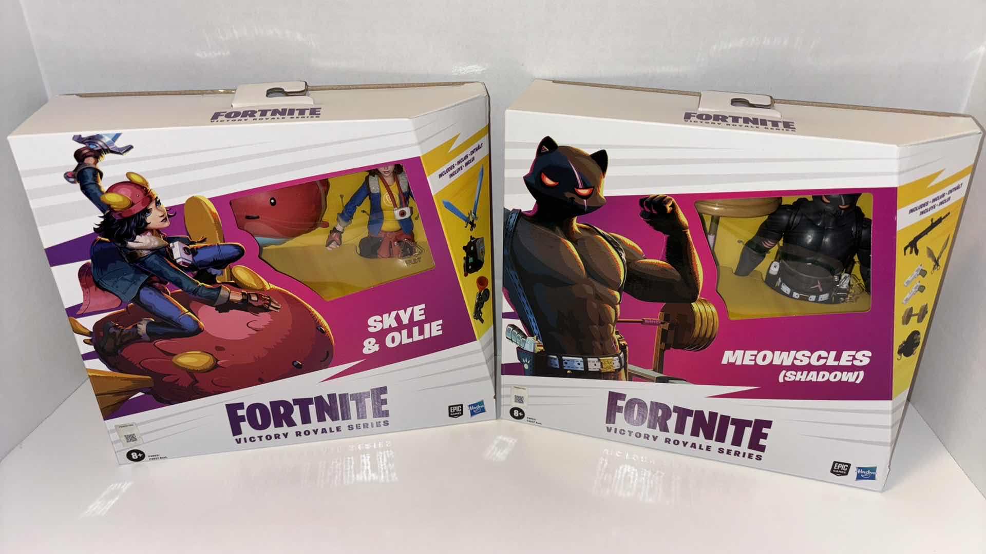 Photo 1 of NEW 2-PACK HASBRO EPIC GAMES FORTNITE VICTORY ROYALE SERIES ACTION FIGURE & ACCESSORIES SETS, “SKYE & OLLIE” & “MEOWSCLES (SHADOWS)”