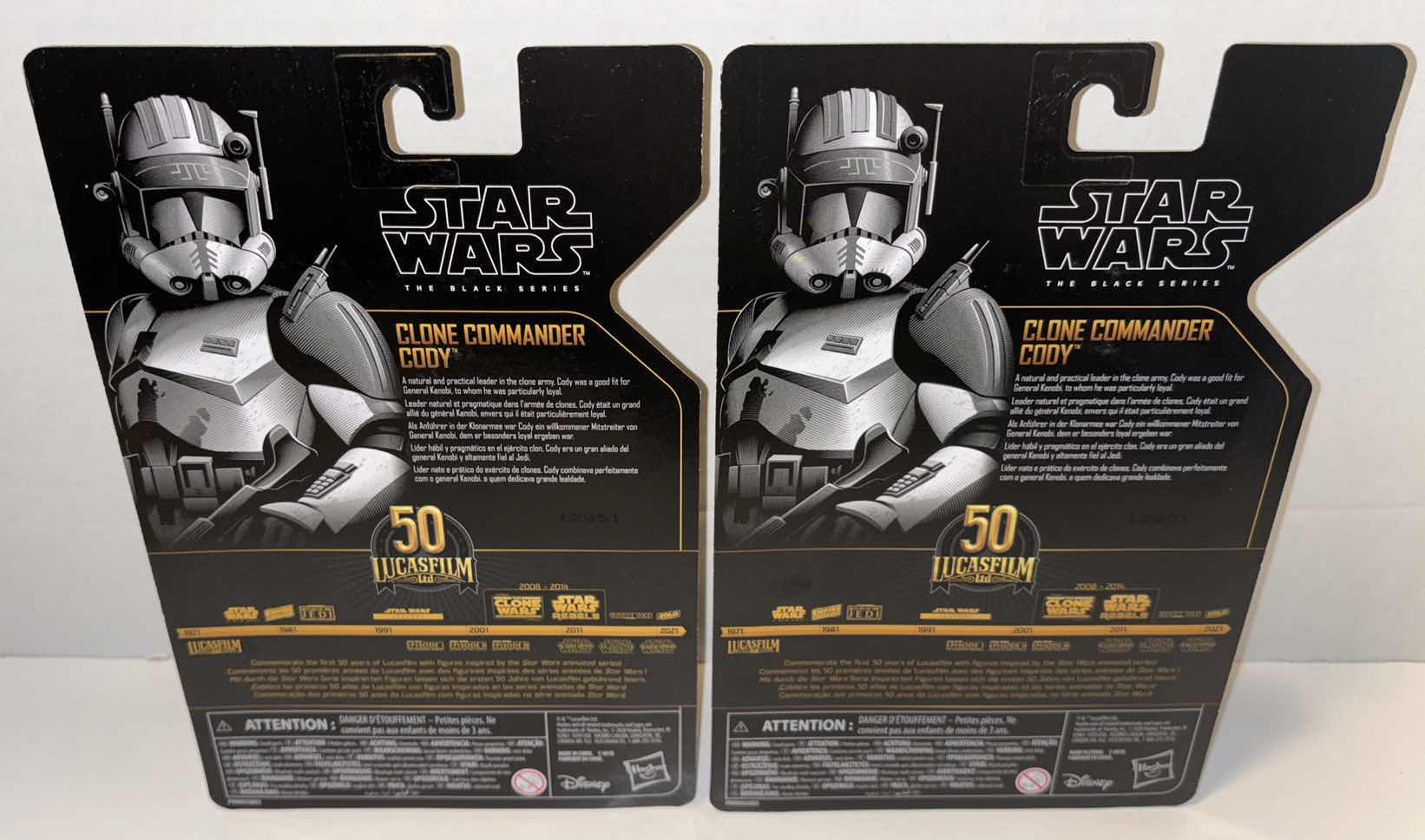 Photo 1 of NEW 2-PACK HASBRO STAR WARS THE BLACK SERIES 50TH ANNIVERSARY ARCHIVE ACTION FIGURE & ACCESSORIES, “CLONE COMMANDER CODY”