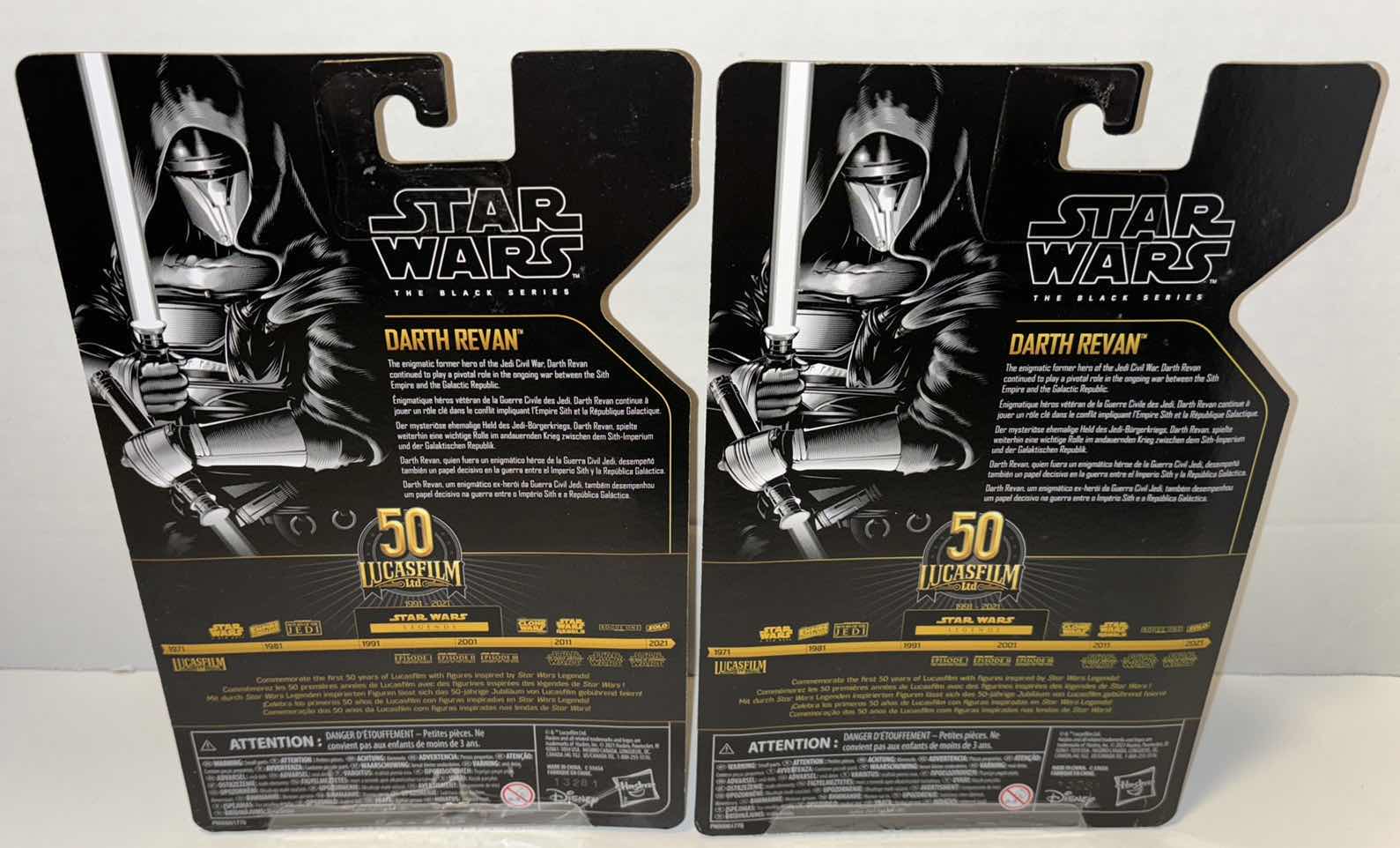 Photo 1 of NEW 2-PACK HASBRO STAR WARS THE BLACK SERIES 50TH ANNIVERSARY ARCHIVE ACTION FIGURE & ACCESSORIES, “DARTH REVAN”