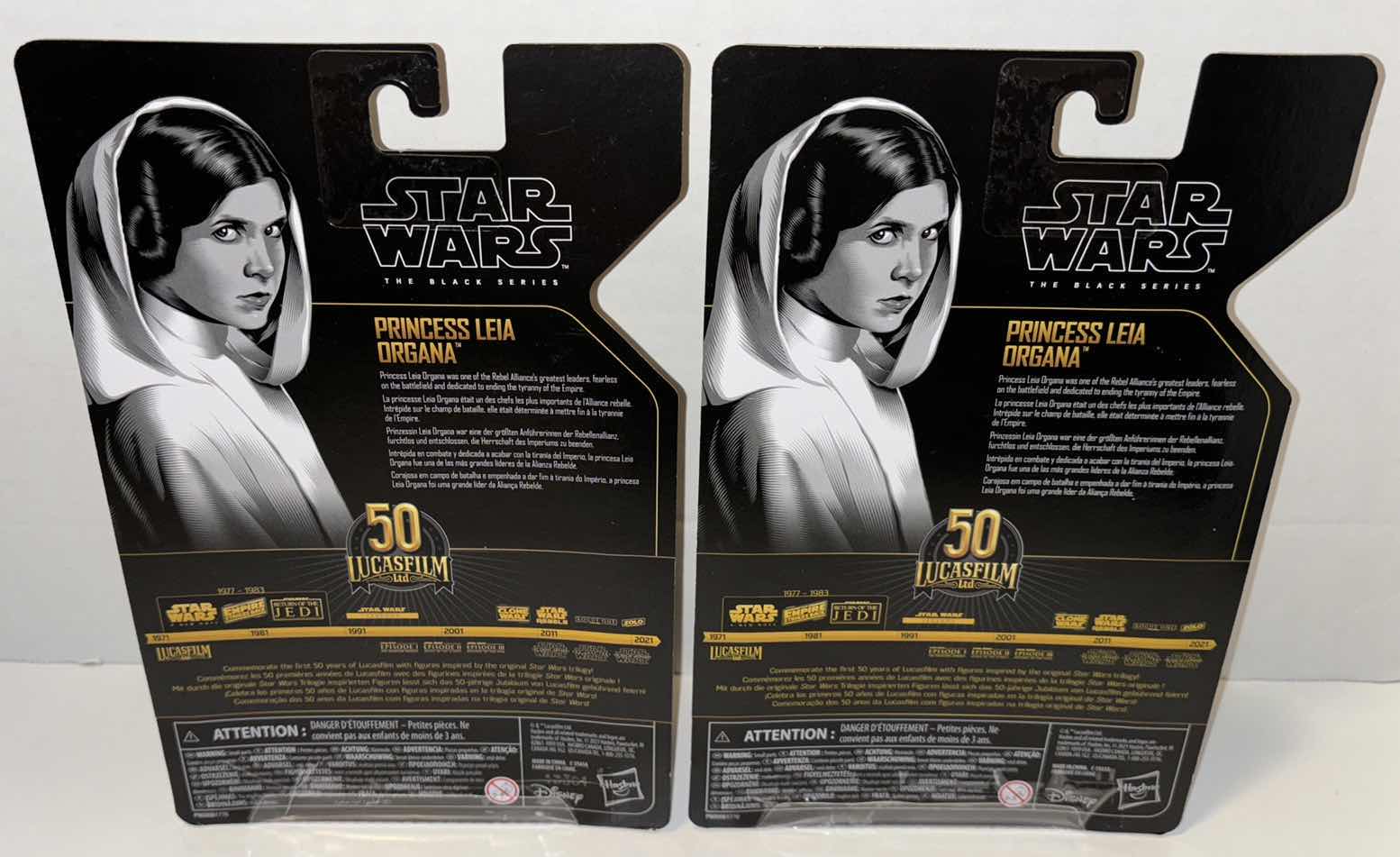 Photo 1 of NEW 2-PACK HASBRO STAR WARS THE BLACK SERIES 50TH ANNIVERSARY ARCHIVE ACTION FIGURE & ACCESSORIES, “PRINCESS LEIA ORGANA”