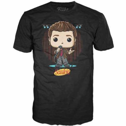 Photo 1 of NEW FUNKO POP! SEINFELD TEE & VINYL FIGURE BUNDLE, JERRY STAND UP T-SHIRT & #1088 JERRY (PUFFY SHIRT)
(COLOR:BLACK, SIZE: 2X)