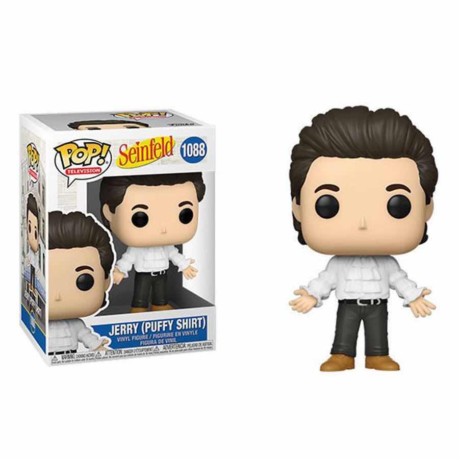 Photo 1 of NEW FUNKO POP! SEINFELD TEE & VINYL FIGURE BUNDLE, JERRY STAND UP T-SHIRT & #1088 JERRY (PUFFY SHIRT)
(COLOR:BLACK, SIZE: 2X)