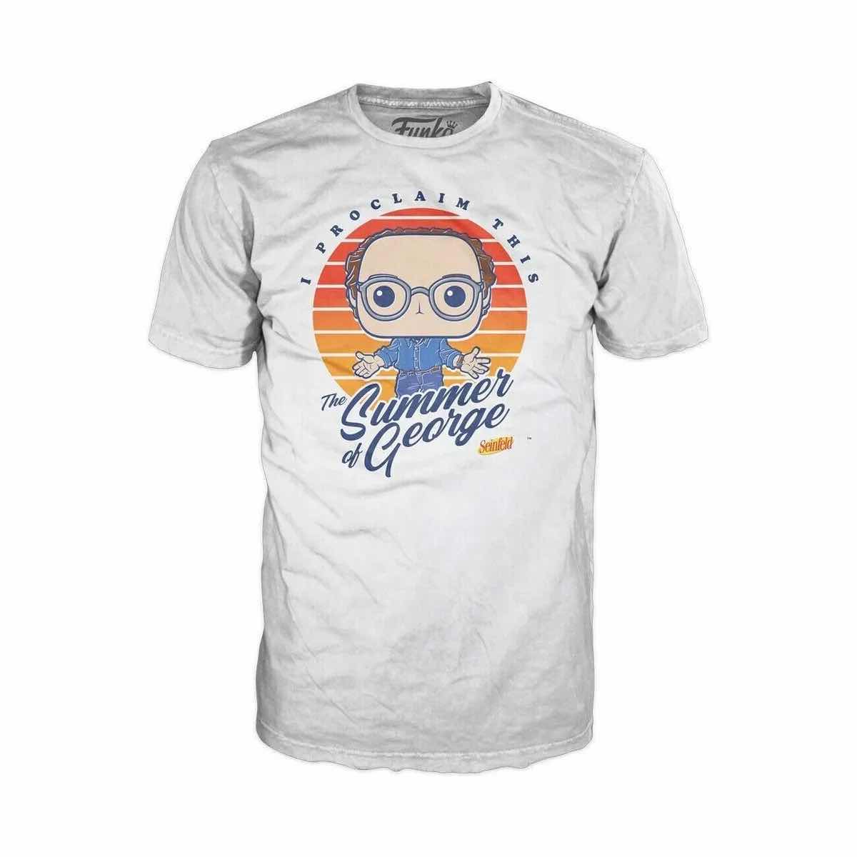 Photo 1 of NEW 4-PACK VARIETY BUNDLE FUNKO POP! SEINFELD TEE “ELAINE , GEORGE, SEINFELD LOGO & JERRY STAND-UP” T-SHIRTS  (COLOR: WHITE, NAVY, BLACK, SIZES: LARGE)