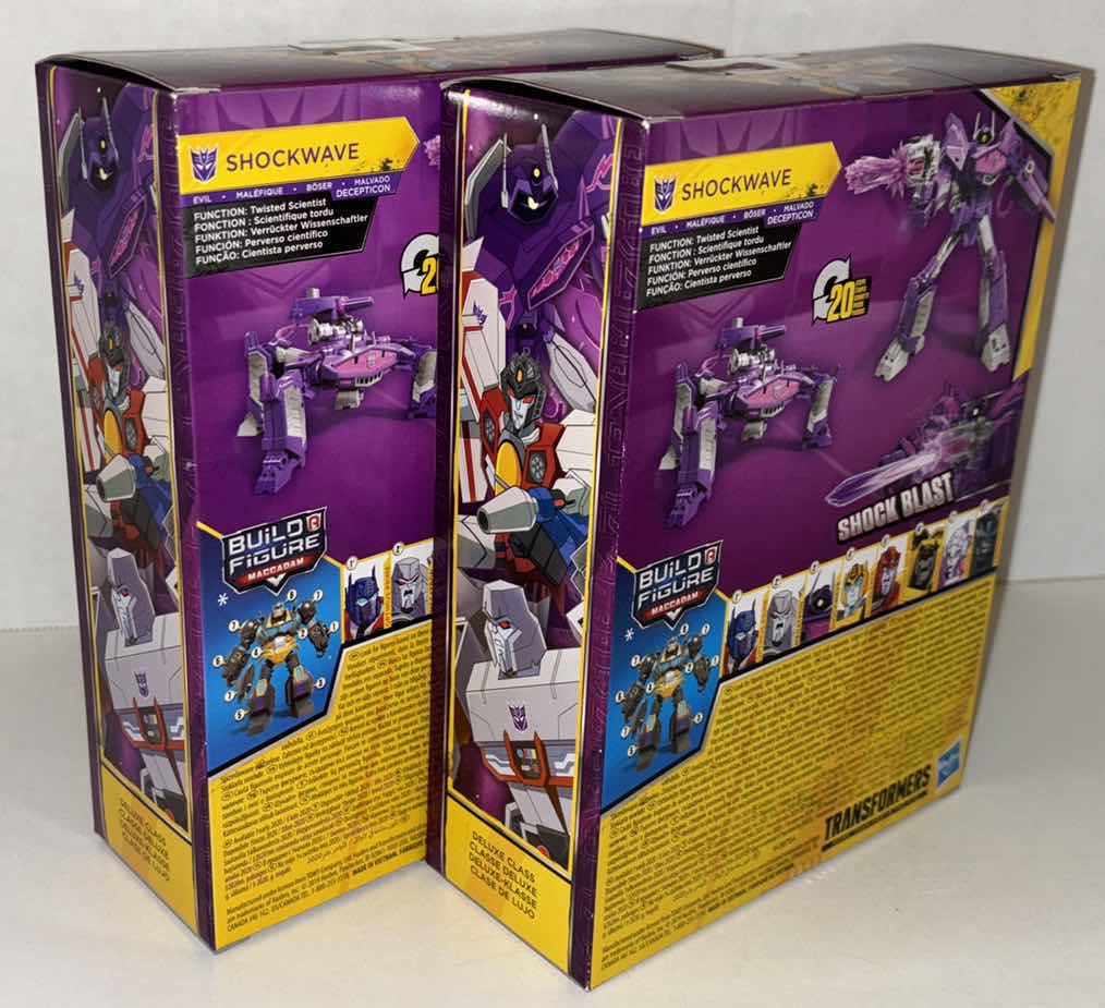 Photo 1 of NEW 2-PACK HASBRO
TRANSFORMERS BUILD A FIGURE
DELUXE CLASS BUMBLEBEE CYBERVERSE ADVENTURES
"SHOCKWAVE" ACTION FIGURE &
ACCESSORIES