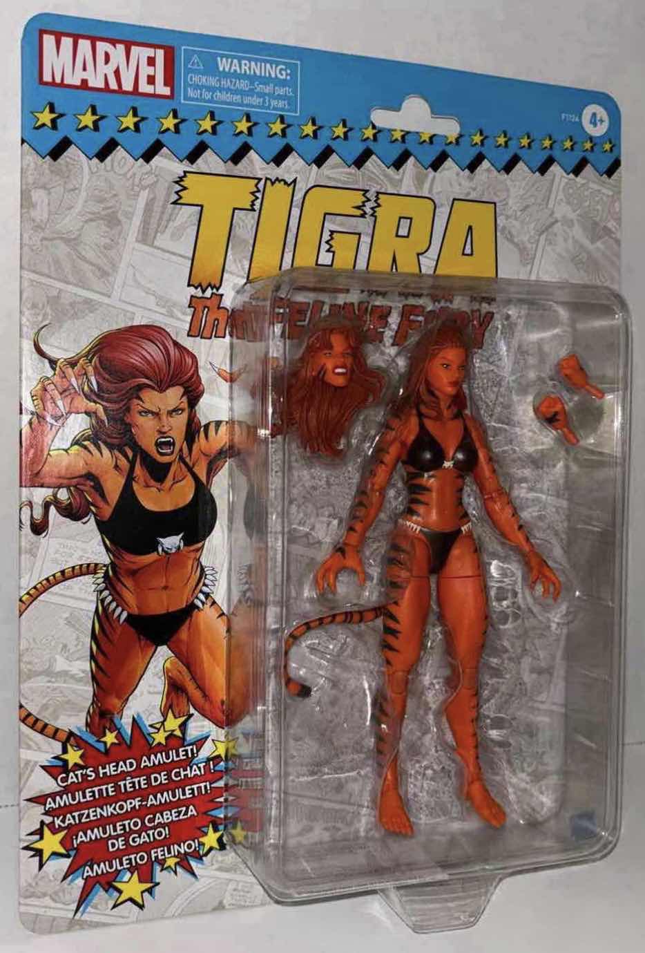 Photo 1 of NEW 2-PACK HASBRO MARVEL LEGENDS RETRO SERIES 6" ACTION FIGURE, "TIGRA" THE FELINE FURY