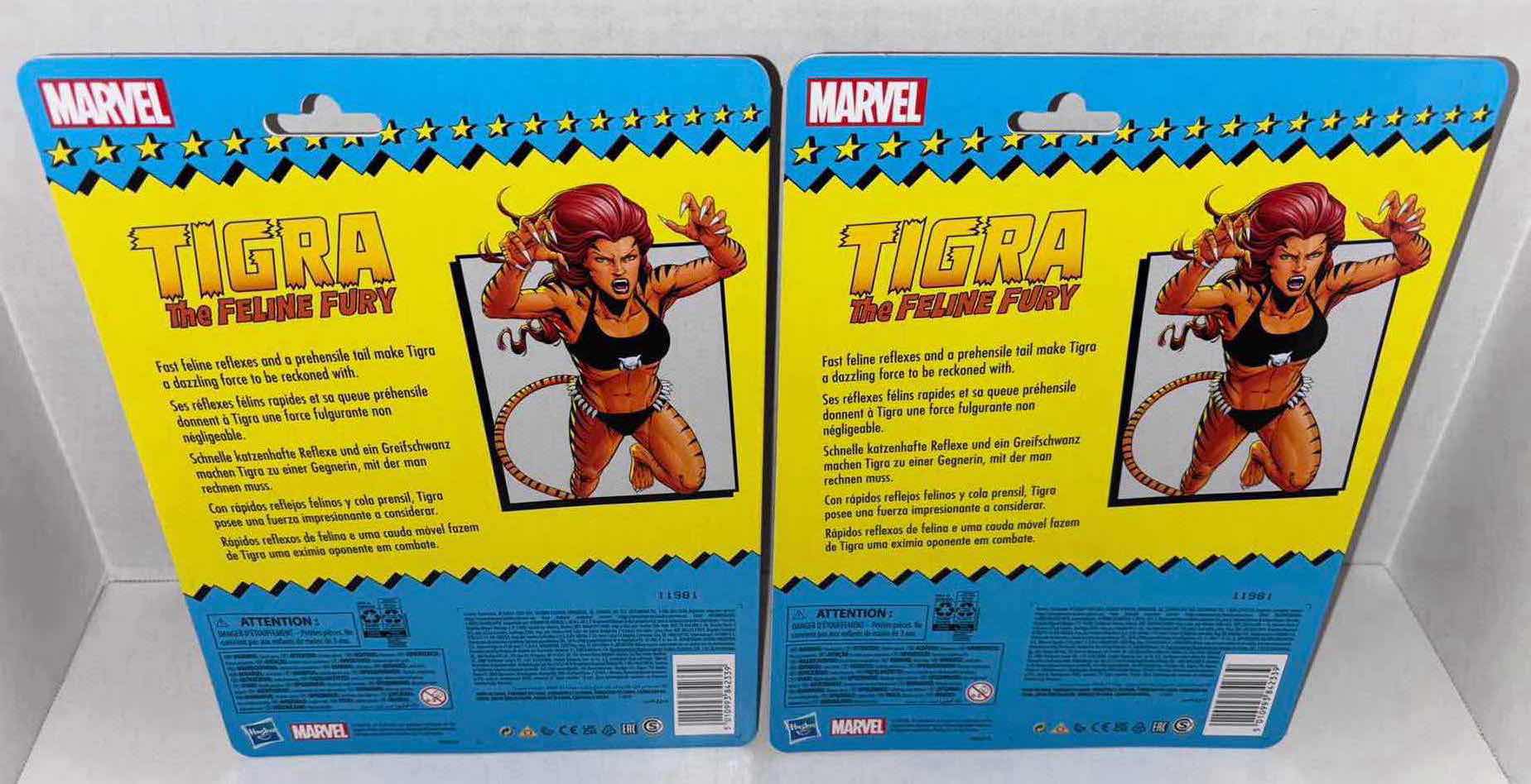 Photo 1 of NEW 2-PACK HASBRO MARVEL LEGENDS RETRO SERIES 6" ACTION FIGURE, "TIGRA" THE FELINE FURY