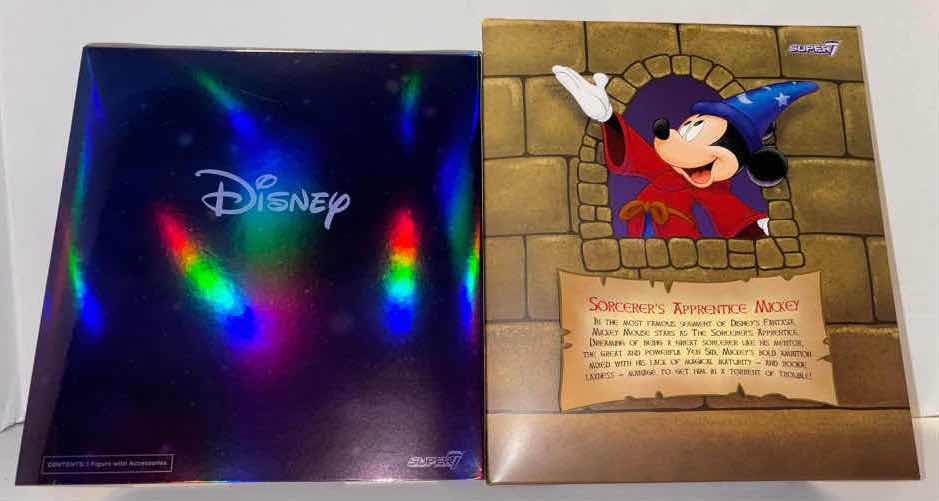 Photo 1 of NEW 2-PACK SUPER7 DISNEY
FANTASIA ULTIMATES ACTION FIGURE & ACCESSORIES, "SORCERER'S APPRENTICE
MICKEY"