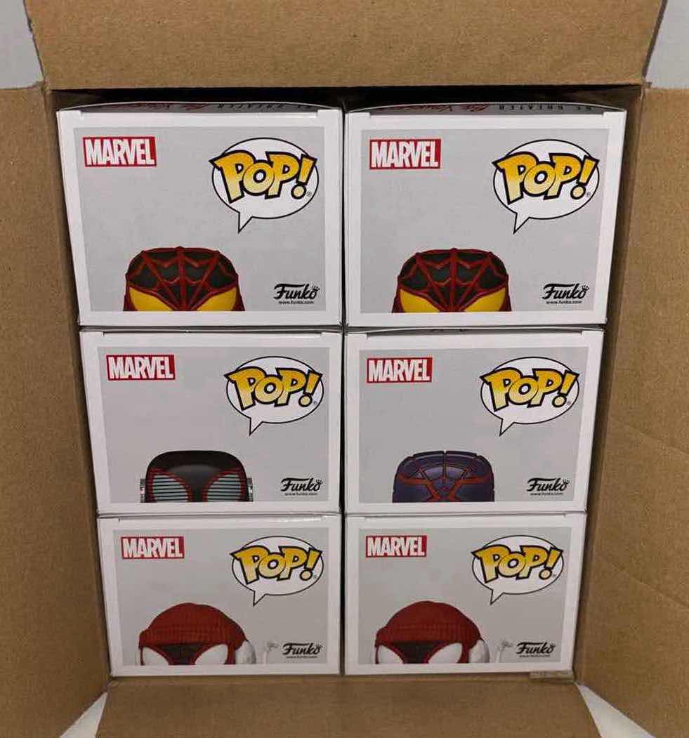 Photo 1 of NEW 6-PACK ASSORTED MARVEL SPIDER-MAN MILES MORALES FUNKO POP! BOBBLEHEAD FIGURES, #766 (2), 769, 771 (2), 773