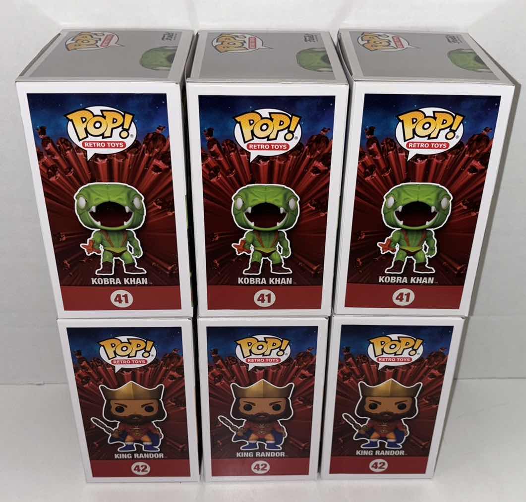Photo 1 of NEW 6-PACK ASSORTED FUNKO POP! RETRO TOYS MASTERS OF THE UNIVERSE VINYL FIGURES, #41 KOBRA KHAN (3) & #42 KING RANDOR