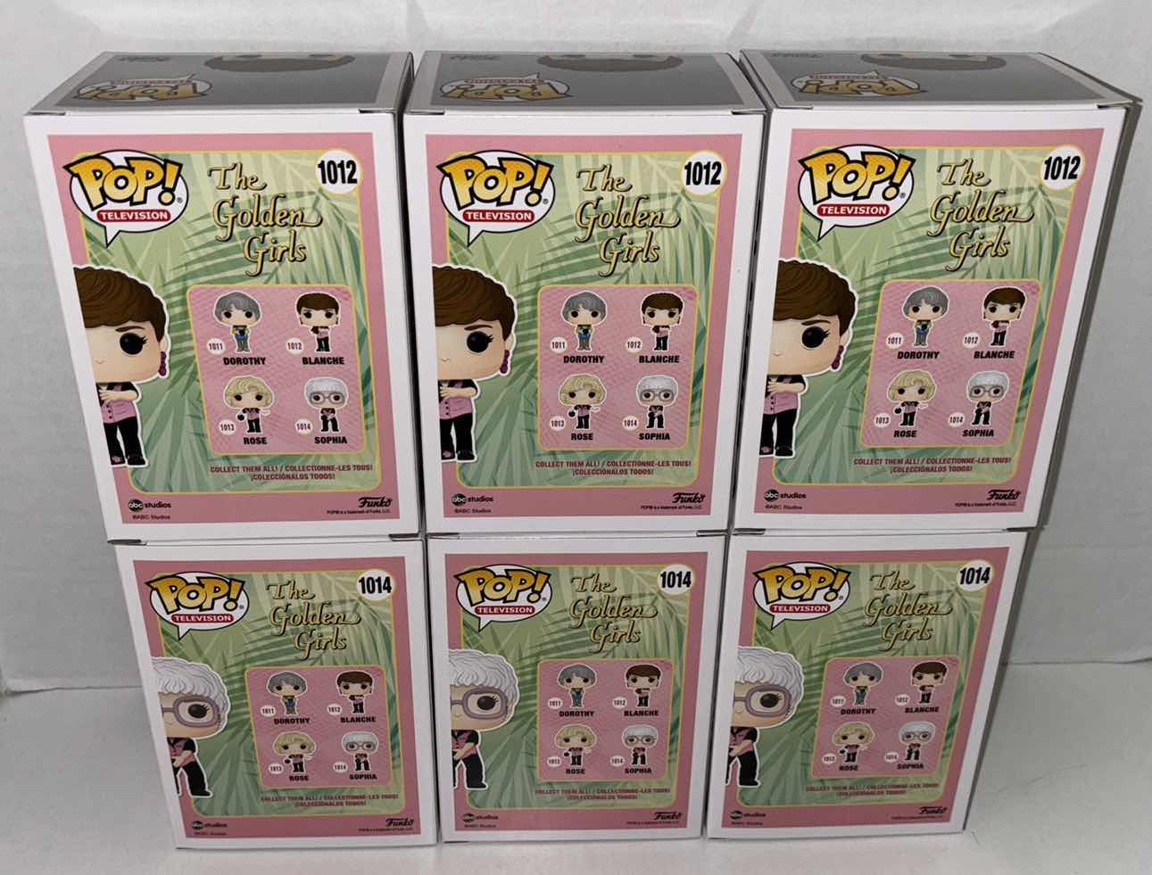 Photo 1 of NEW 6-PACK ASSORTED GOLDEN GIRLS FUNKO POP! VINYL FIGURES, #1012 BLANCHE BOWLING (3) & #1014 SOPHIA BOWLING (3)
