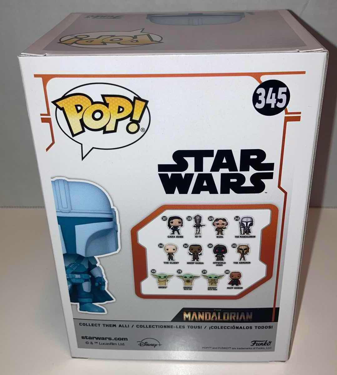 Photo 1 of NEW 6-PACK FUNKO POP! STAR WARS BOBBLE-HEAD FIGURE, #345 THE MANDALORIAN (HOLOGRAM)