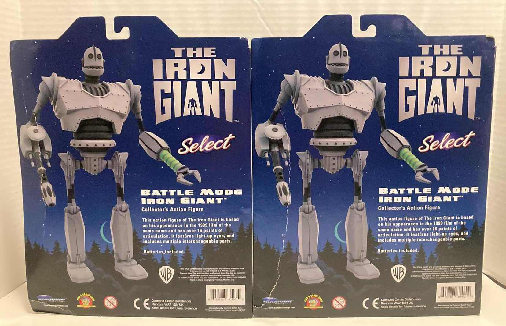 Photo 1 of NEW 2-PACK DIAMOND SELECT TOYS BATTLE MODE IRON GIANT ACTION FIGURE W ACCESSORIES 