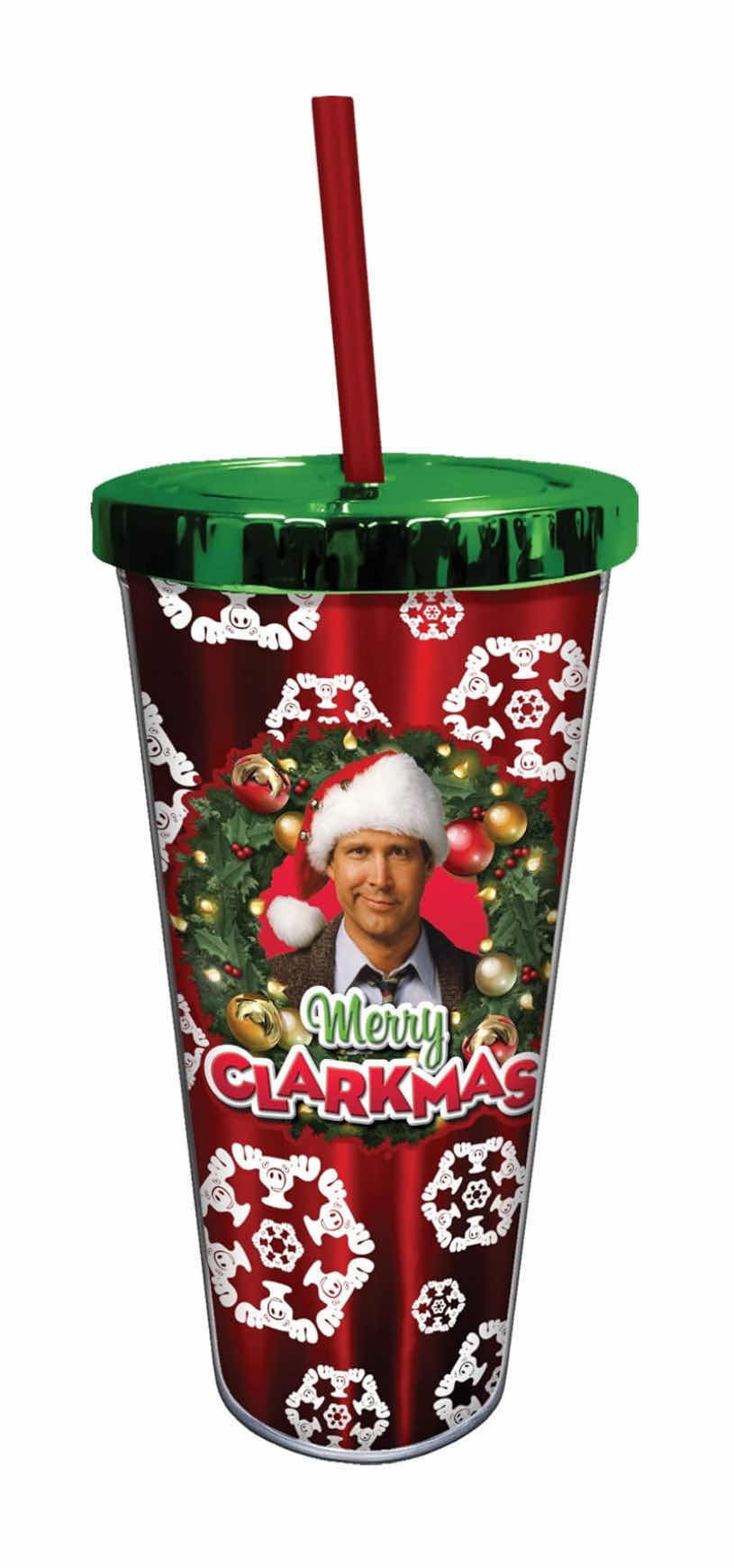 Photo 1 of NEW 2 PC BUNDLE SPOONTIQUES NATIONAL LAMPOON’S CHRISTMAS VACATION 7 OUNCE HIP FLASK & 20 OUNCE INSULATED CUP W/STRAW “MERRY CLARKMAS”