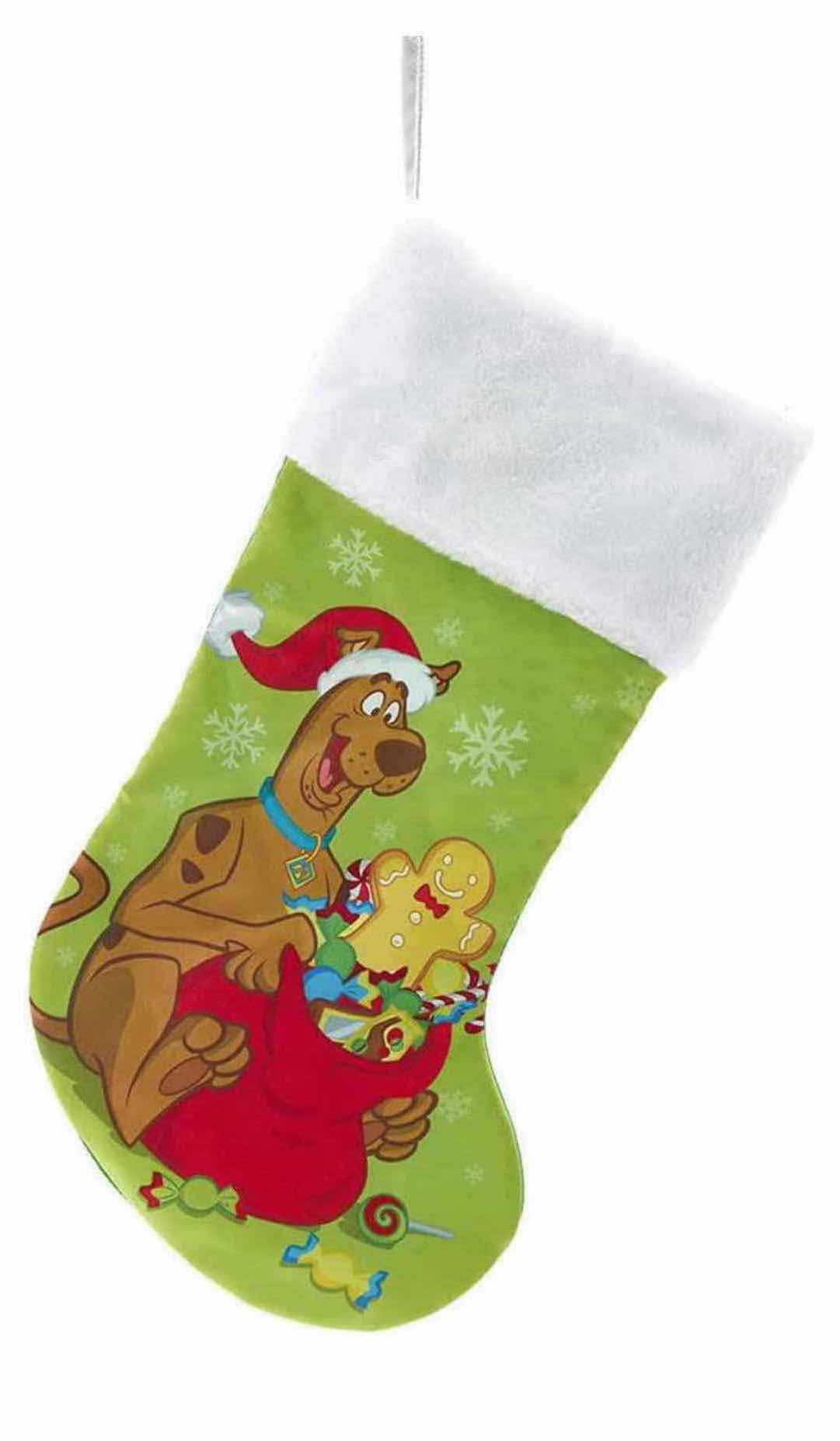 Photo 1 of $NEW 2PC BUNDLE SCOOBY-DOO 16 OZ TUMBLER CUP W/STRAW & KURT S. ADLER SCOOBY-DOO 19” STOCKING W/ WHITE PLUSH CUFF
