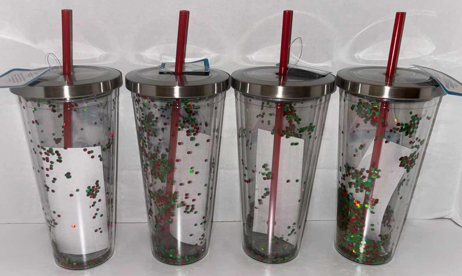 Photo 1 of NEW 4-PACK SPOONIQUES “A CHRISTMAS STORY” THEMED 20 OZ INSULATED CUPS, “OH FUDGE” (2) & “LEG LAMP” (2)