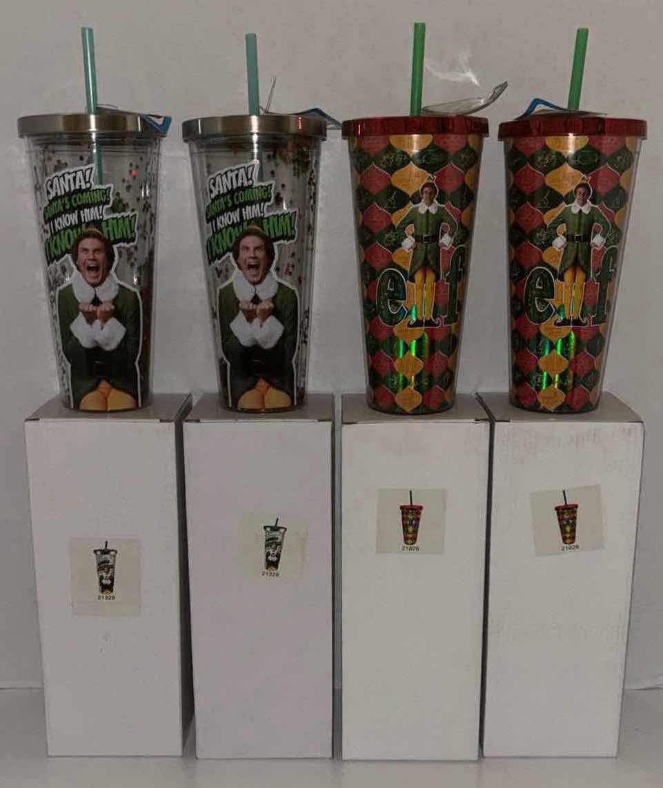 Photo 1 of NEW 4-PACK SPOONIQUES “ELF” THEMED 20 OZ INSULATED CUPS (TWO STYLES, 2 OF EACH)