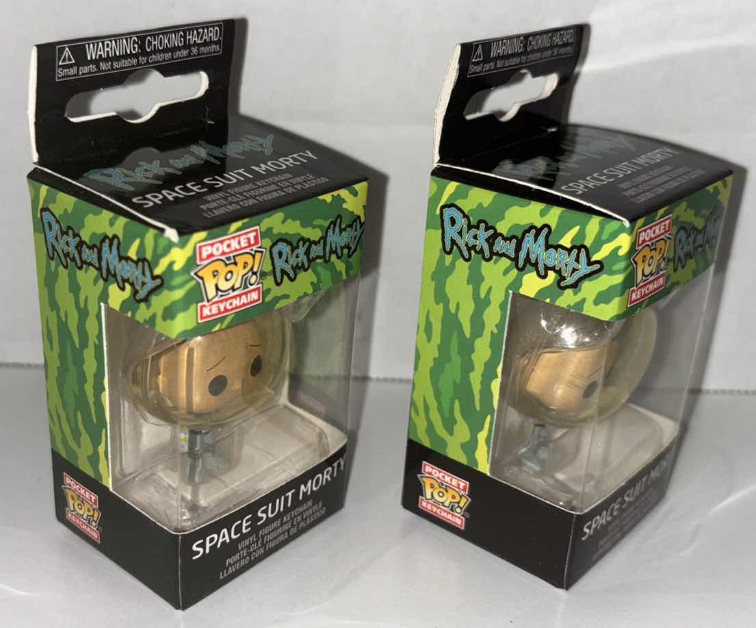 Photo 1 of NEW 2-PACK FUNKO POP! POCKET POP KEYCHAIN, RICK AND MORTY “SPACE SUIT MORTY”