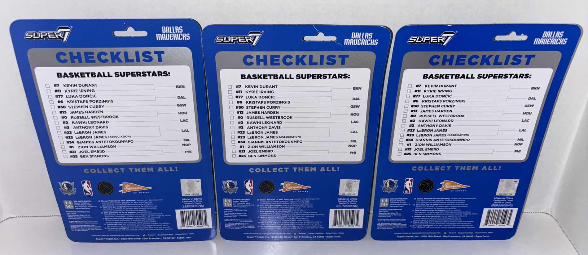 Photo 1 of NEW 3-PACK SUPER7 SUPERSPORTS BASKETBALL SUPERSTARS ACTION FIGURES, DALLAS MAVERICKS “#6 KRISTAPS PORZINGIS ”