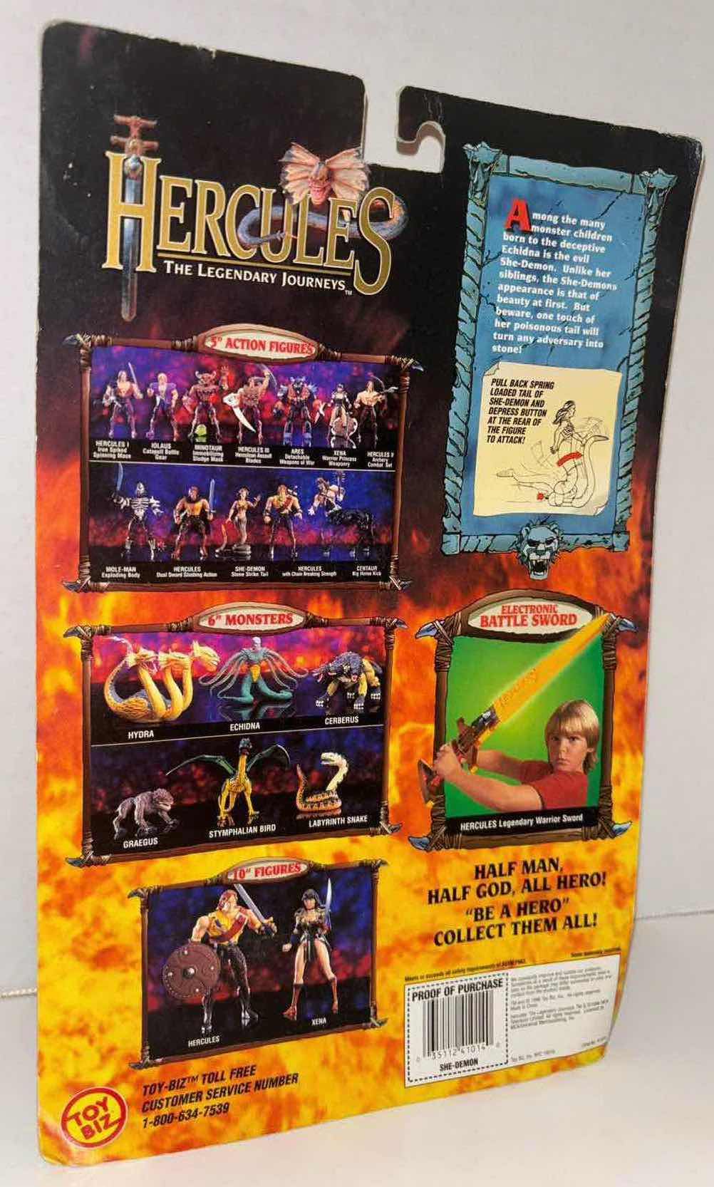 View 2 of NEW 1996 TOY BIZ HERCULES THE LEGENDARY JOURNEYS ACTION FIGURE & ACCESSORIES, “SHE-DEMON W STONE STRIKE TAIL”