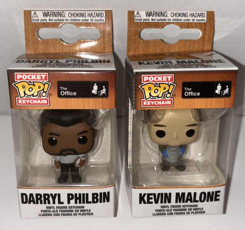 Photo 1 of NEW 2-PACK FUNKO POP! POCKET POP KEYCHAIN, THE OFFICE “DARRYL PHILBIN” & “KEVIN MALONE”