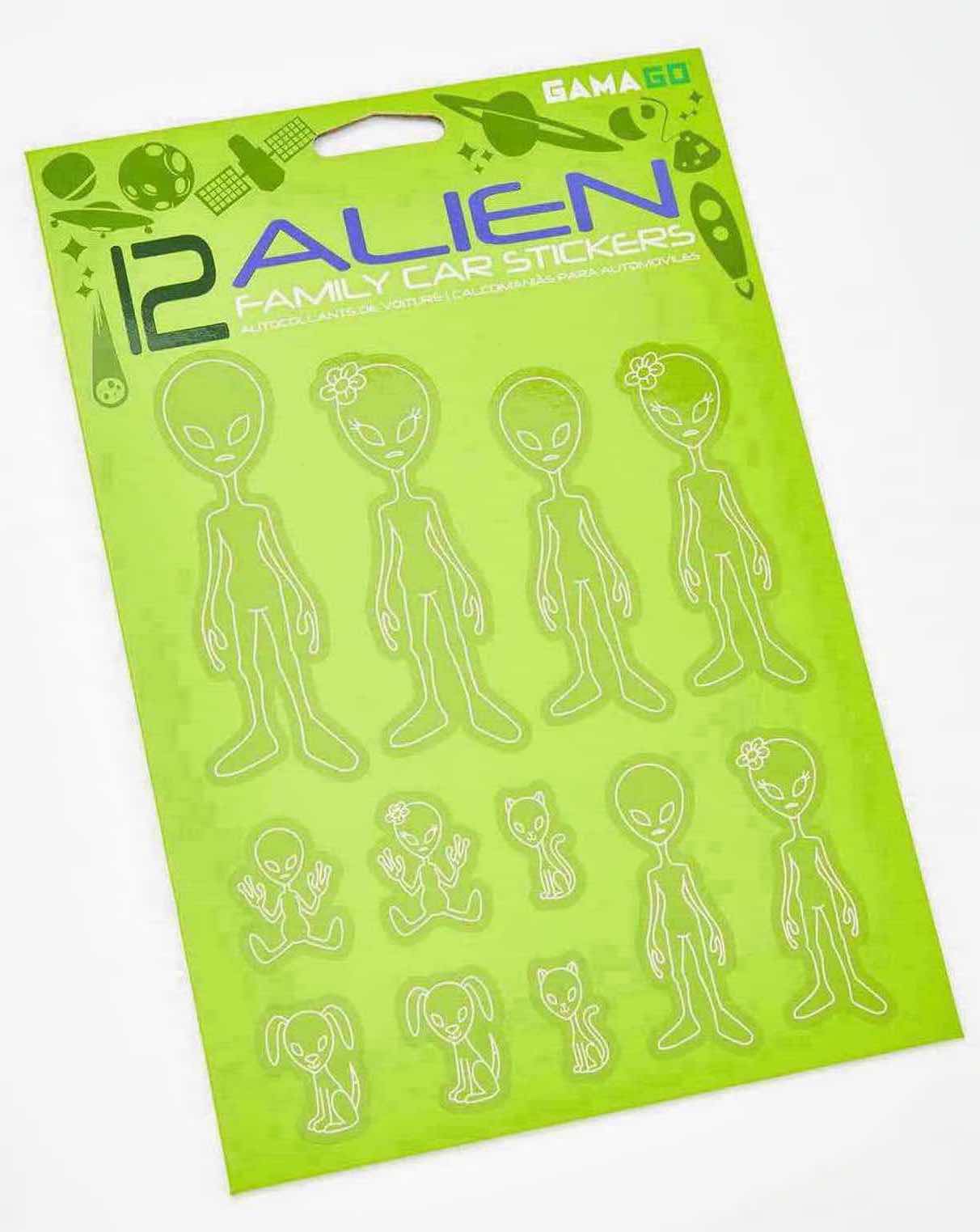 Photo 1 of NEW 4-PACK GAMA GO ALIEN FAMILY CAR STICKERS (12 STICKERS PER PACK)
