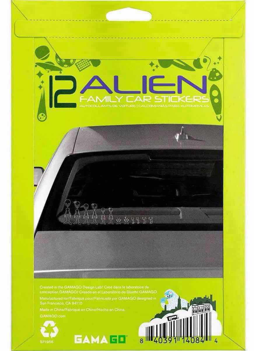 Photo 1 of NEW 4-PACK GAMA GO ALIEN FAMILY CAR STICKERS (12 STICKERS PER PACK)