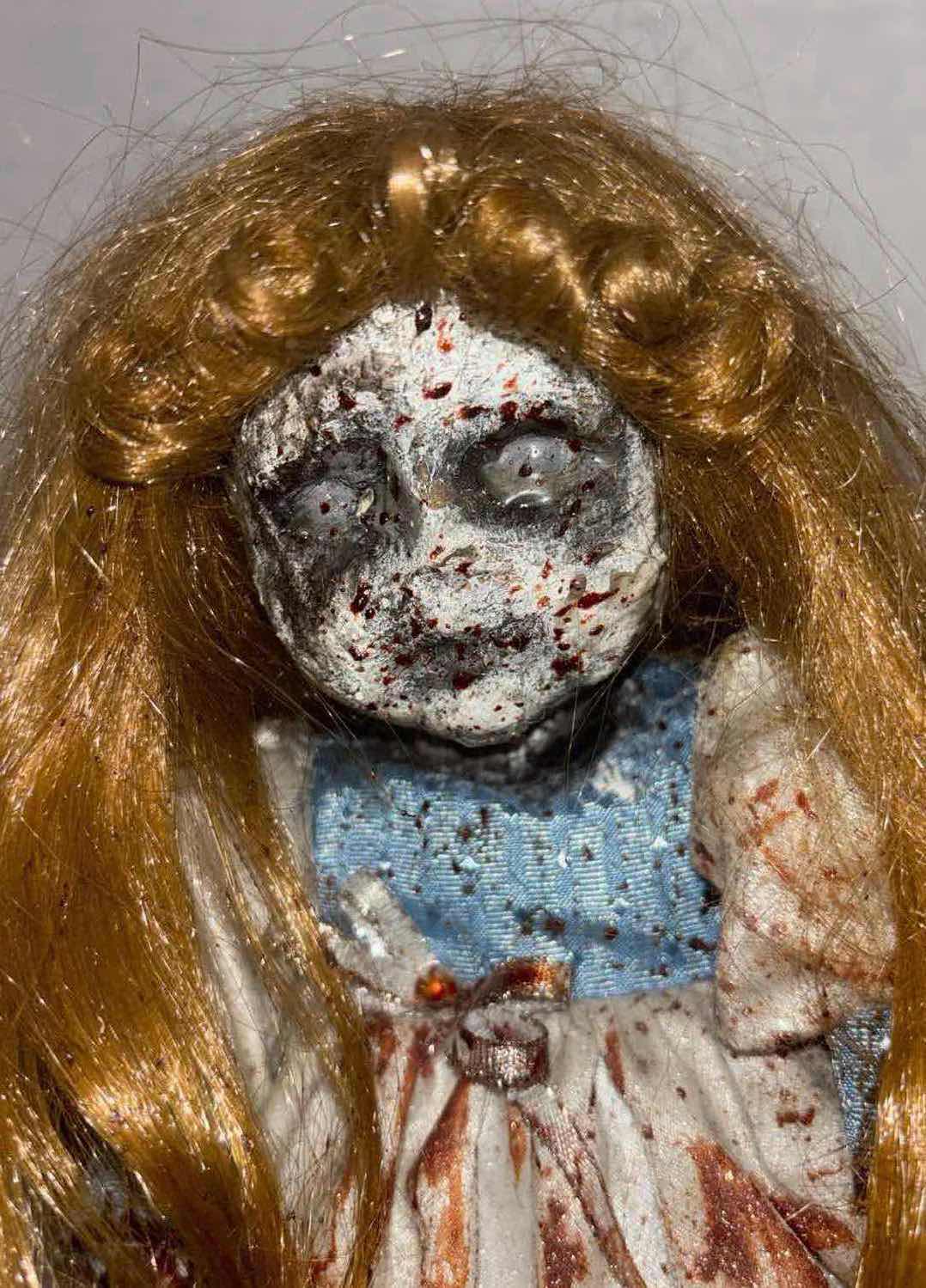 Photo 1 of CREEPY WIND-UP MUSICAL DOLL SCENE 10” X 11.75” H12”