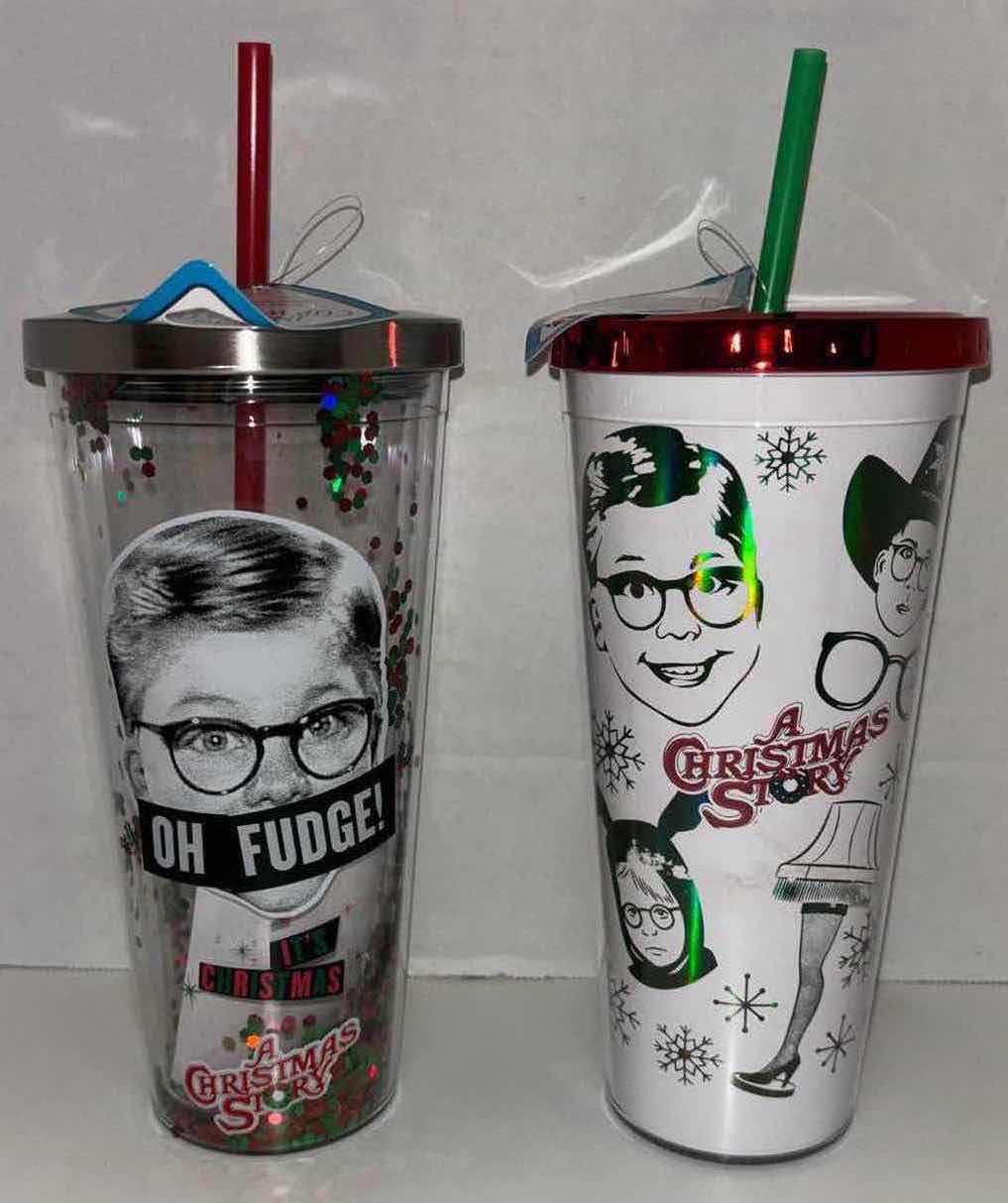 Photo 1 of NEW 2-PACK SPOONTIQUES
"OH FUDGE" & “A CHRISTMAS STORY” THEMED 20 OZ INSULATED CUPS