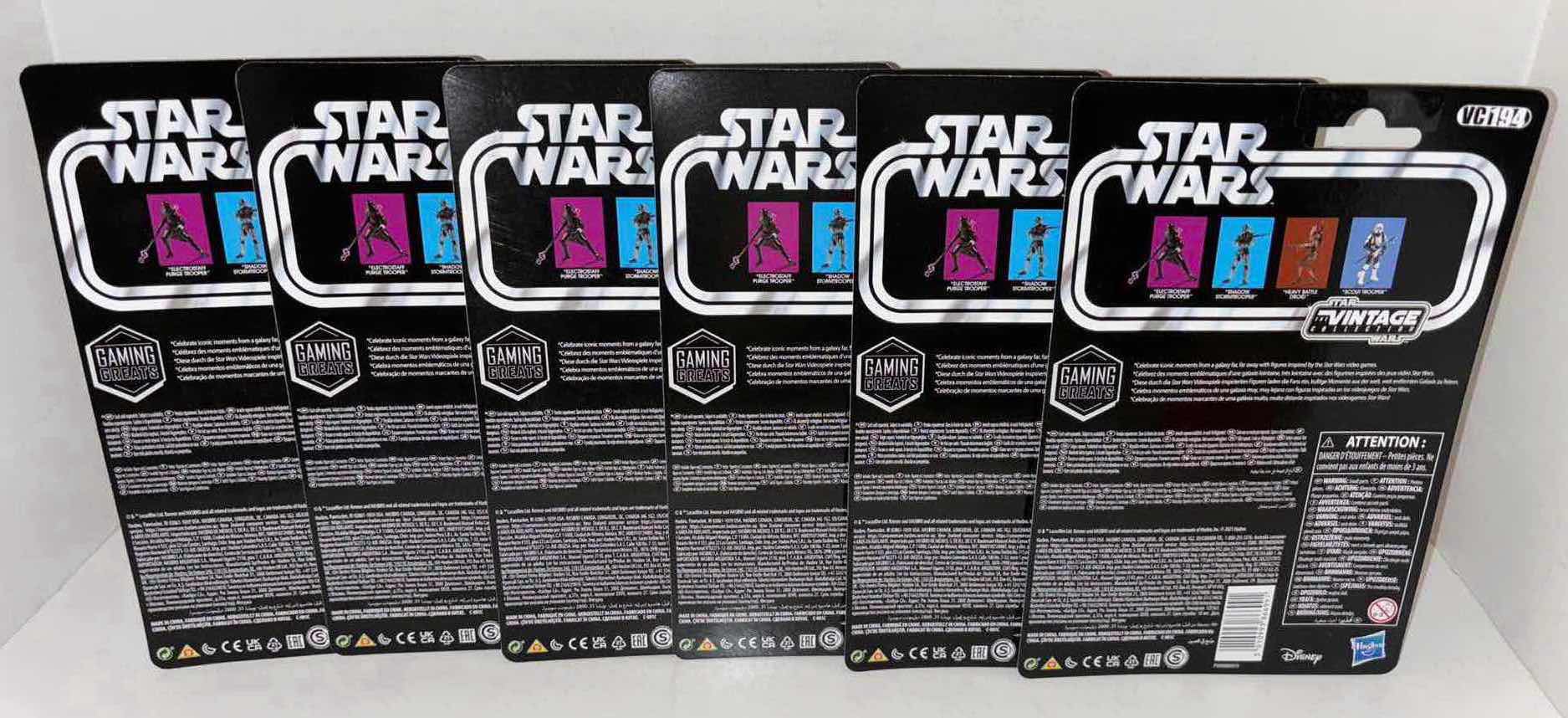 Photo 1 of NEW 6-PACK HASBRO/KENNER STAR WARS THE VINTAGE COLLECTION ACTION FIGURE & ACCESSORIES, THE FORCE UNLEASHED "SHADOW STORMTROOPER"