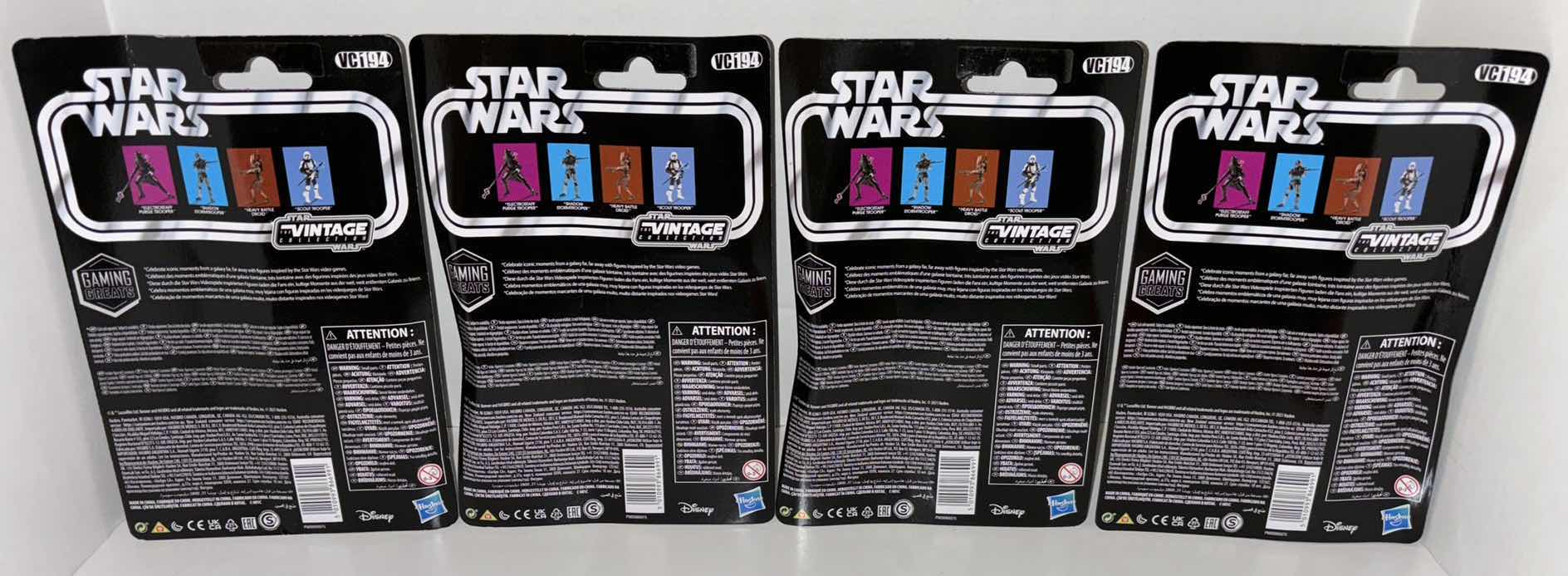 Photo 1 of NEW 4-PACK HASBRO/KENNER STAR WARS THE VINTAGE COLLECTION ACTION FIGURE & ACCESSORIES, THE FORCE UNLEASHED "SHADOW STORMTROOPER"