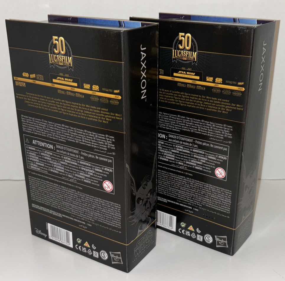 Photo 1 of NEW 2-PACK HASBRO STAR WARS 50TH ANNIVERSARY THE BLACK SERIES ACTION FIGURE & ACCESSORIES, STAR WARS ADVENTURES “JAXXON”