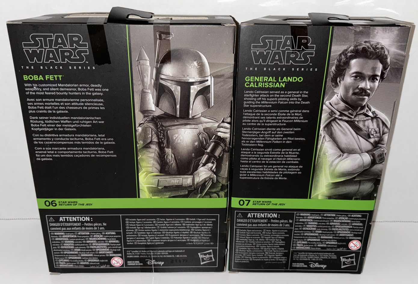 Photo 1 of NEW 2-PACK HASBRO STAR WARS THE BLACK SERIES ACTION FIGURE & ACCESSORIES, RETURN OF THE JEDI “BOBA FETT” & "GENERAL LANDO CALRISSIAN"