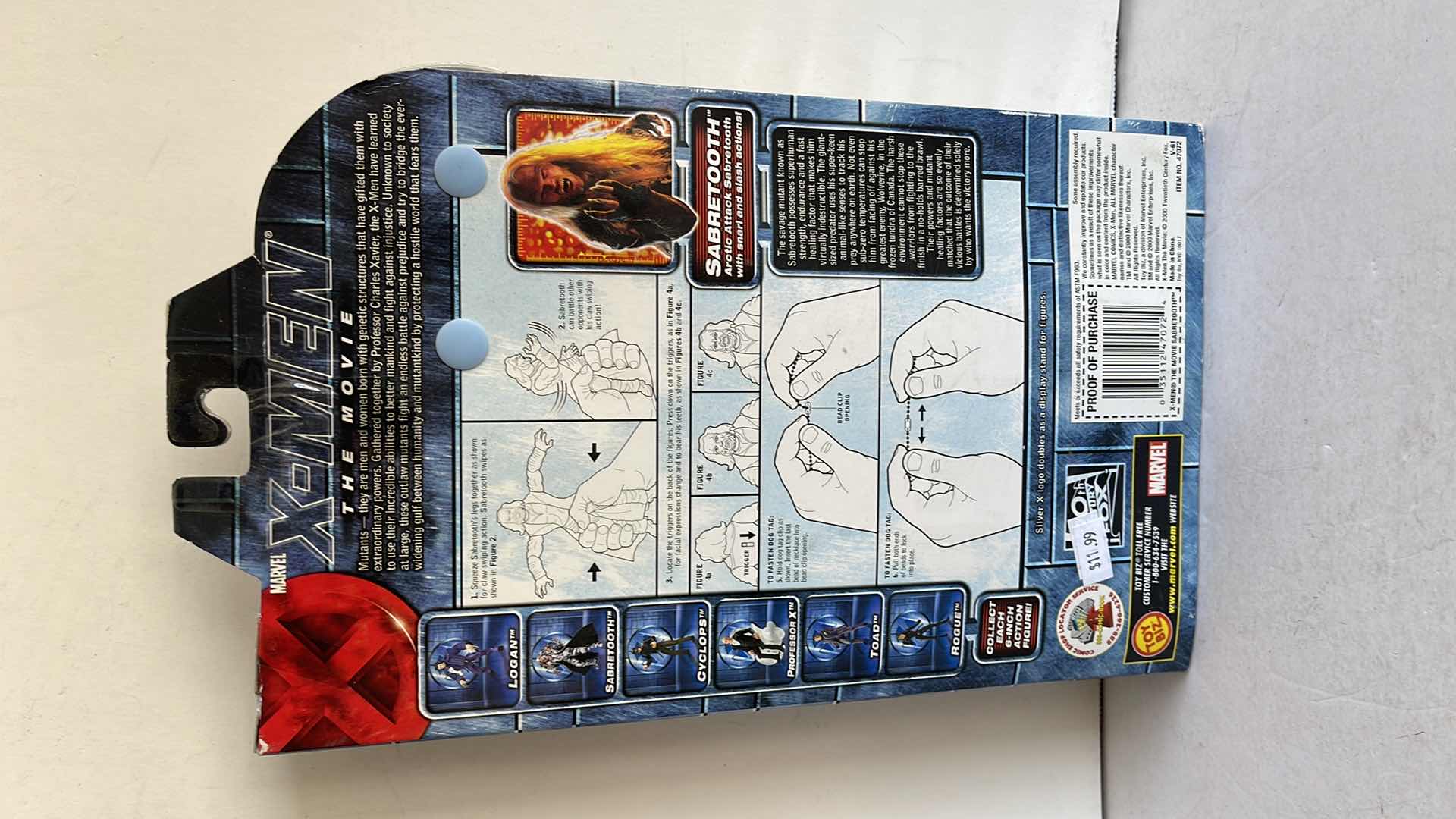 Photo 1 of NIB MARVEL X-MEN THE MOVIE TYLER MANE AS SABERTOOTH MSRP $11.99