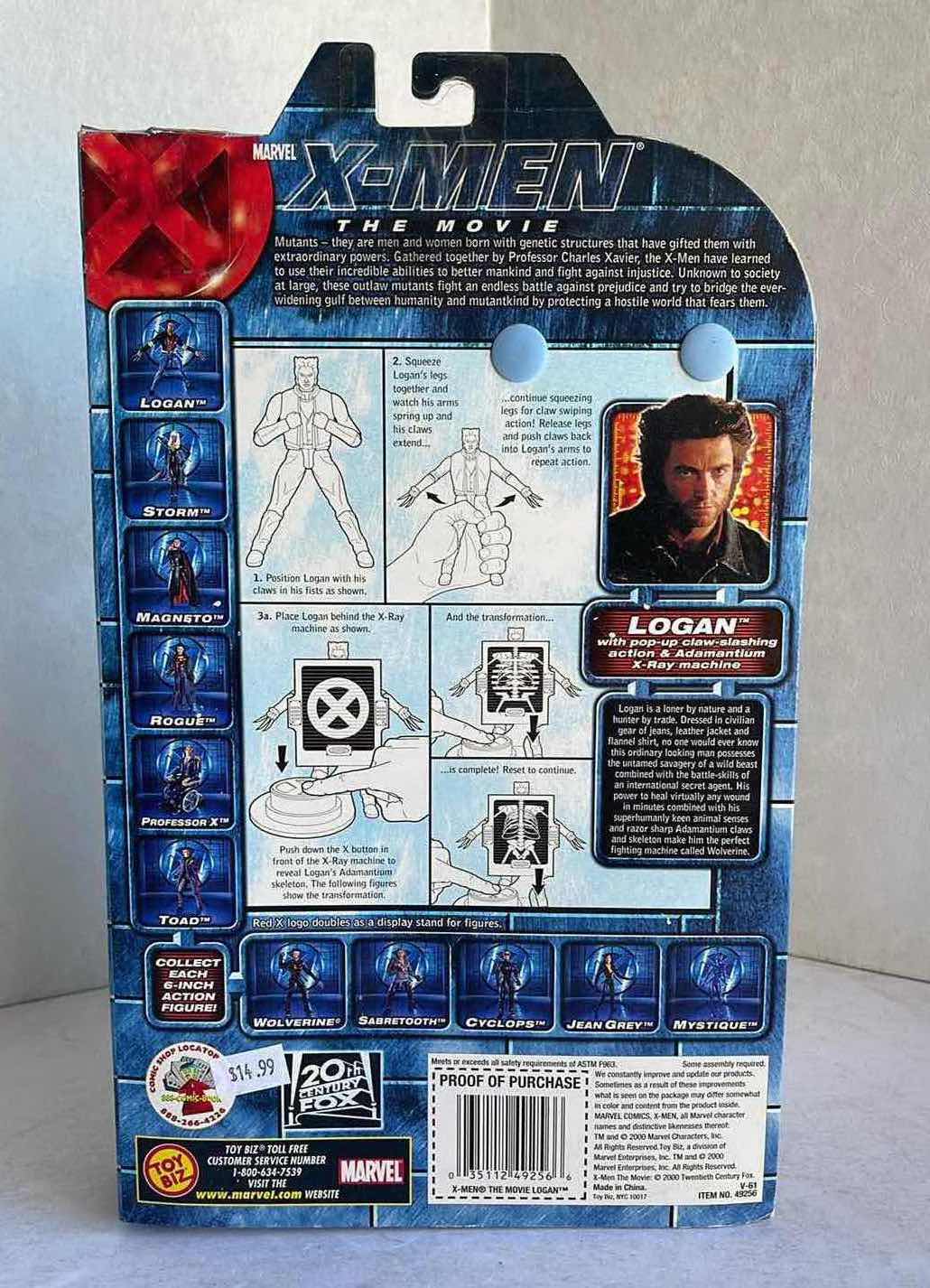 Photo 1 of NIB MARVEL X-MEN THE MOVIE HUGH JACKSON AS LOGAN MSRP $19.99