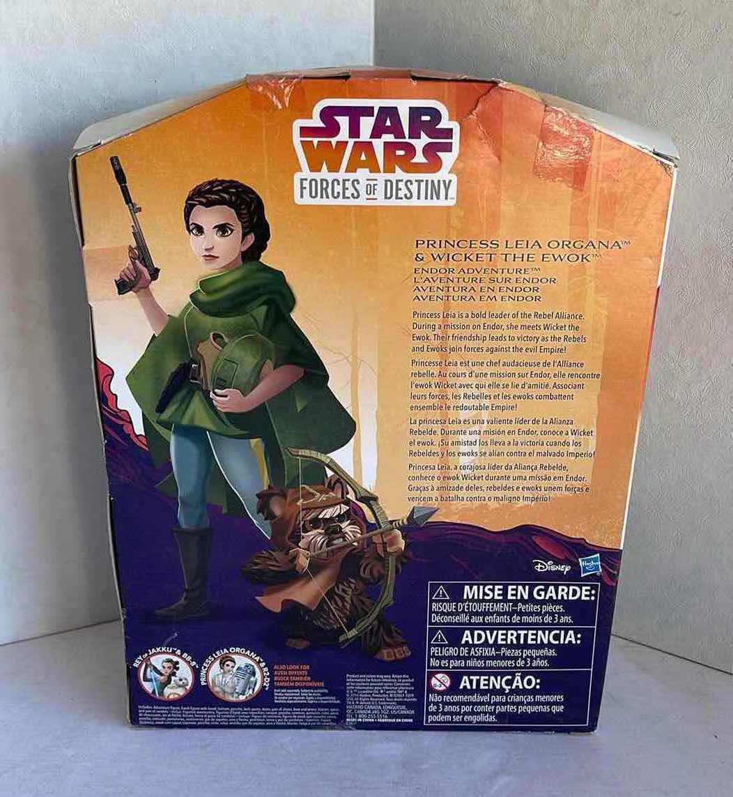 Photo 1 of NIB HASBRO STAR WARS FORCES OF DESTINY PRINCESS LEIA ORGANA & WICKET THE EWOK MSRP $22.99