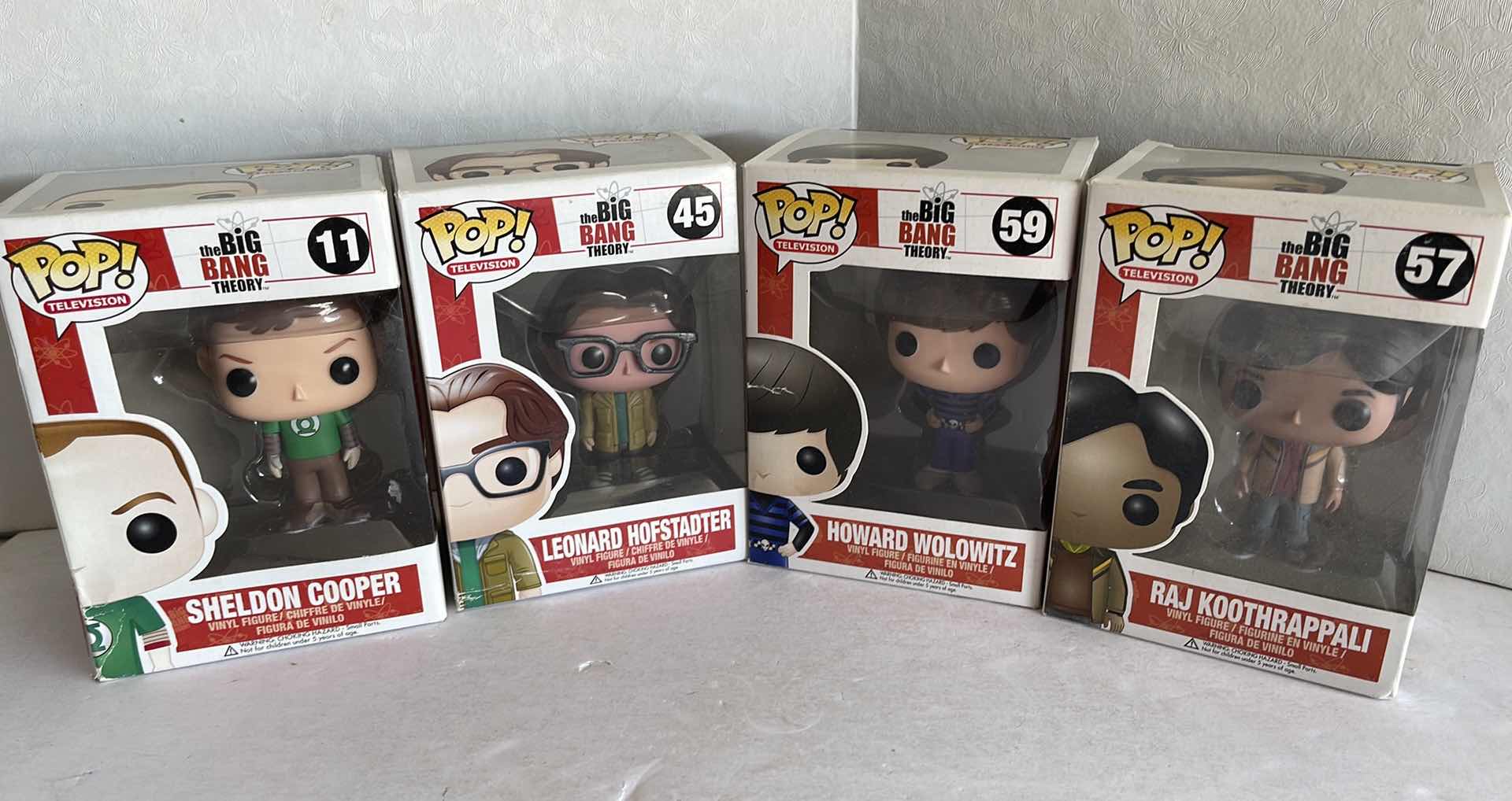 Photo 1 of NIB FUNKO POP LOT OF (4) THE BIG BANG THEORY MALE CHARACTERS