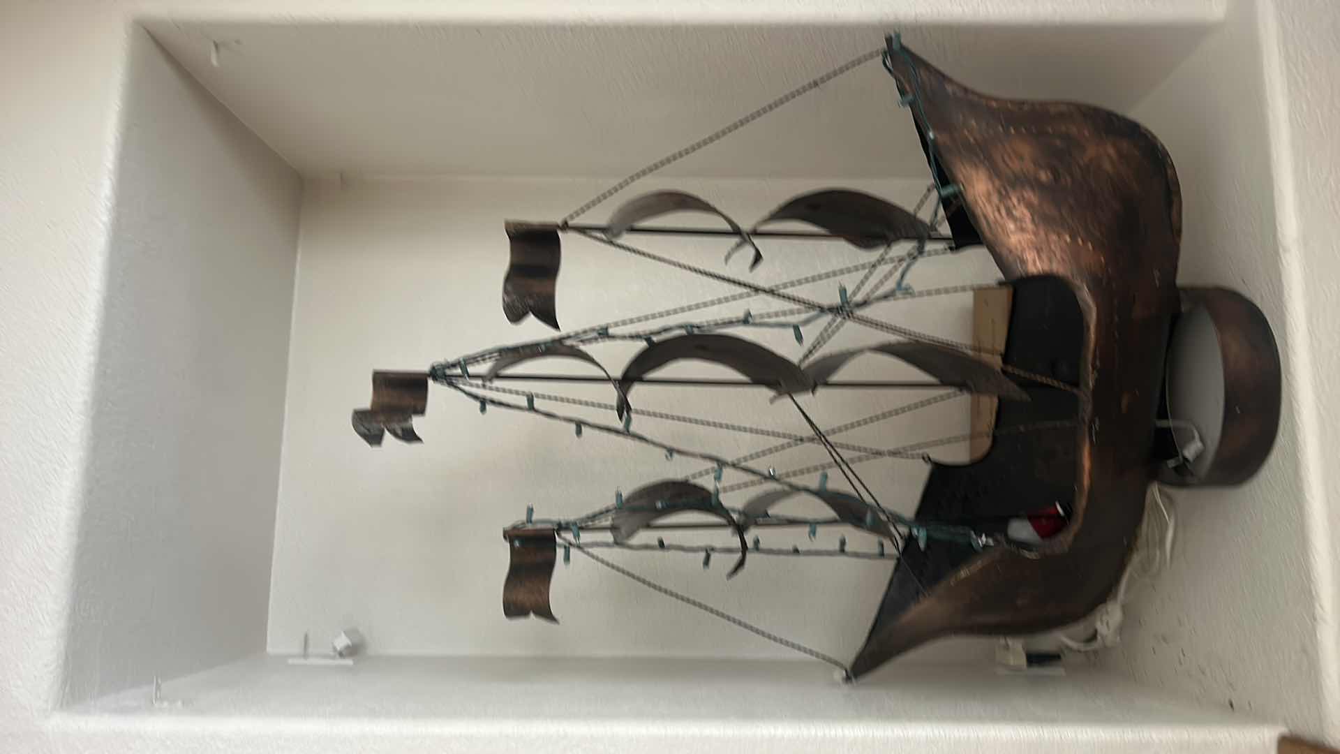 Photo 1 of LARGE TIN CLIPPER SHIP SCULPTURE WITH REMOVABLE LIGHTS 3‘ x 46”