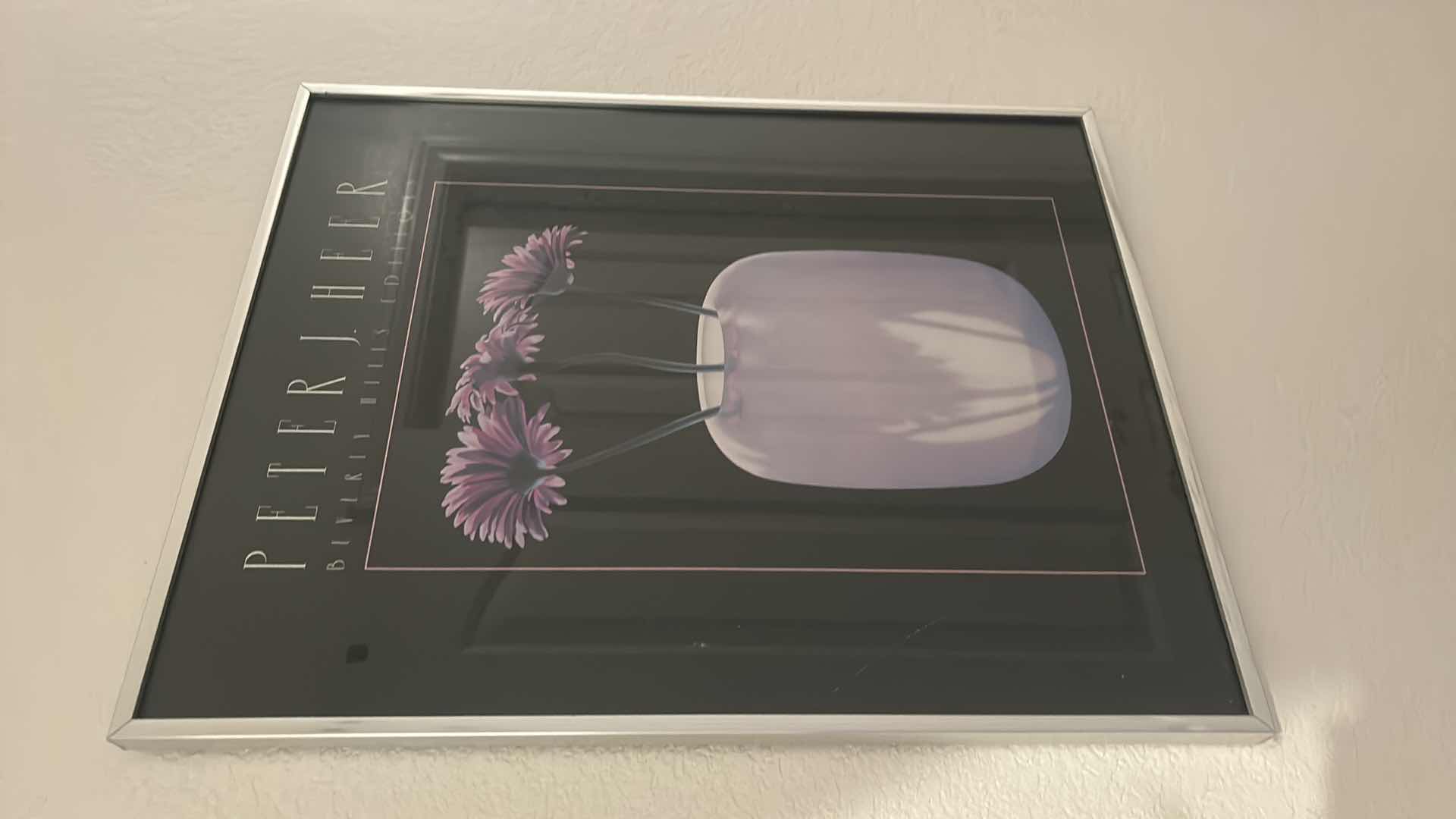 Photo 1 of FRAMED PURPLE DAISIES" "PETER J HEERARTWORK 16” x 20”