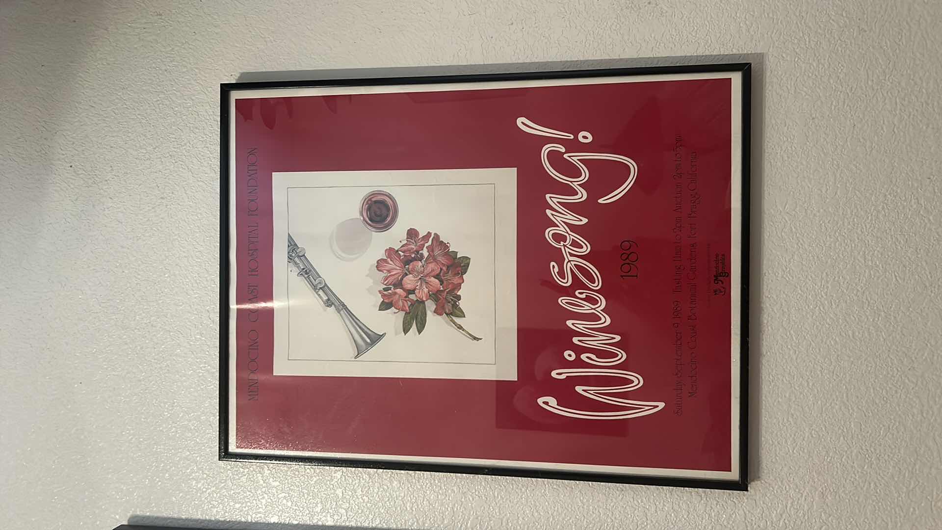 Photo 3 of FRAMED "WINESONG" ARTWORK 18” x 24”