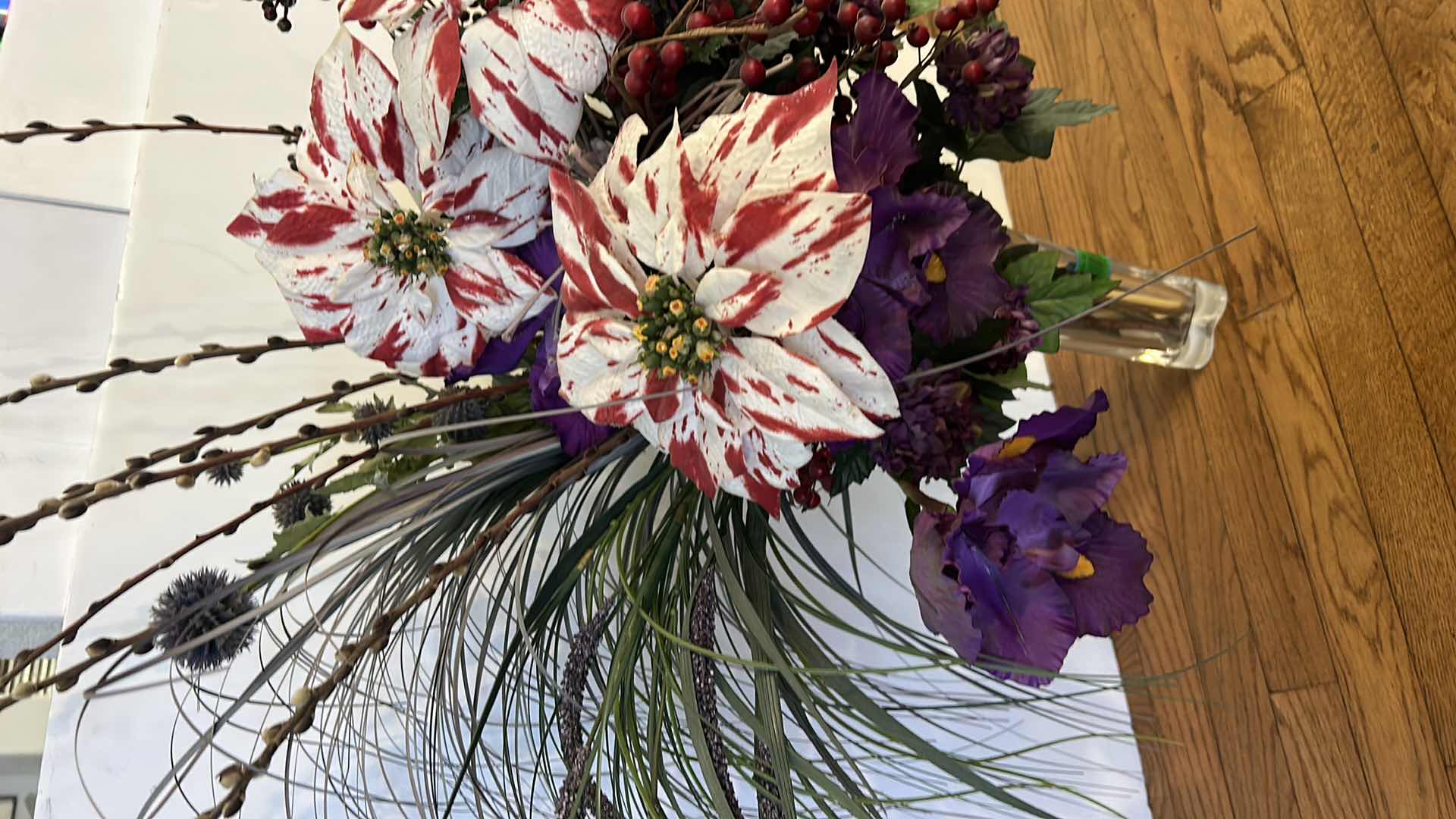 Photo 1 of FAUX FLORAL IN CRYSTAL VASE H42”