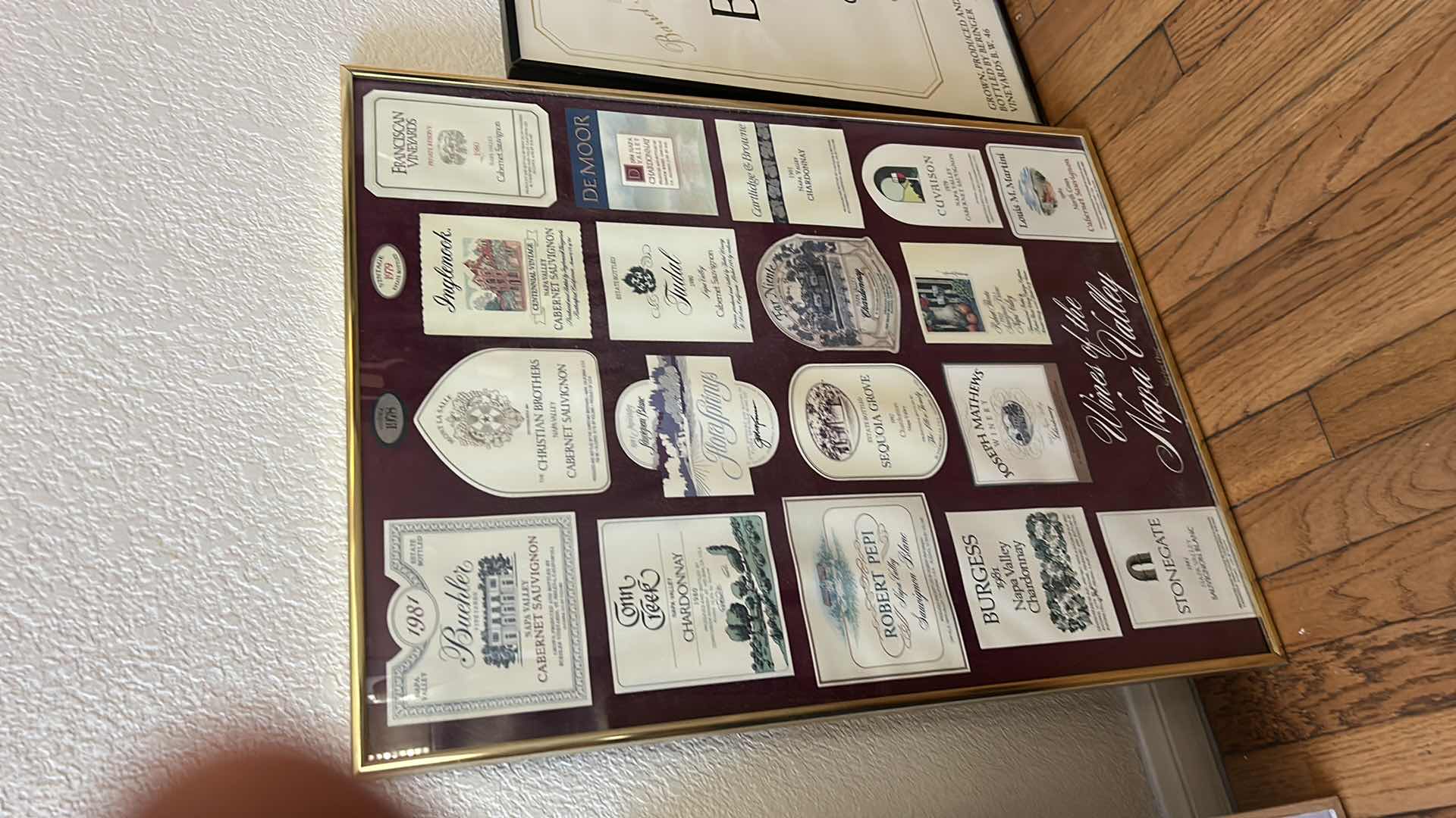 Photo 1 of FRAMED "WINES OF THE NAPA VALLEY" WINE LABELS ARTWORK 19” x 26”