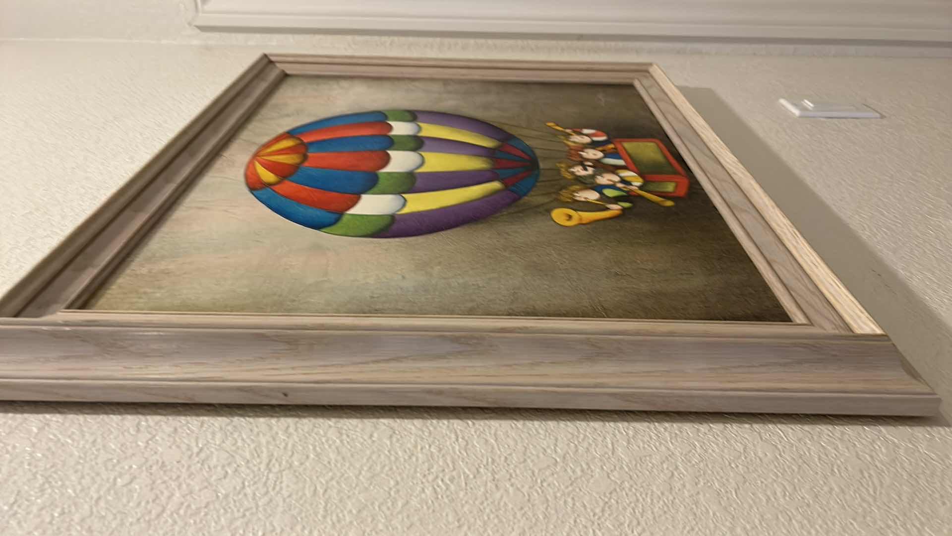 Photo 1 of FRAMED "CHILDREN IN HOT AIR BALLOON" ARTWORK 29” x 24 1/2”